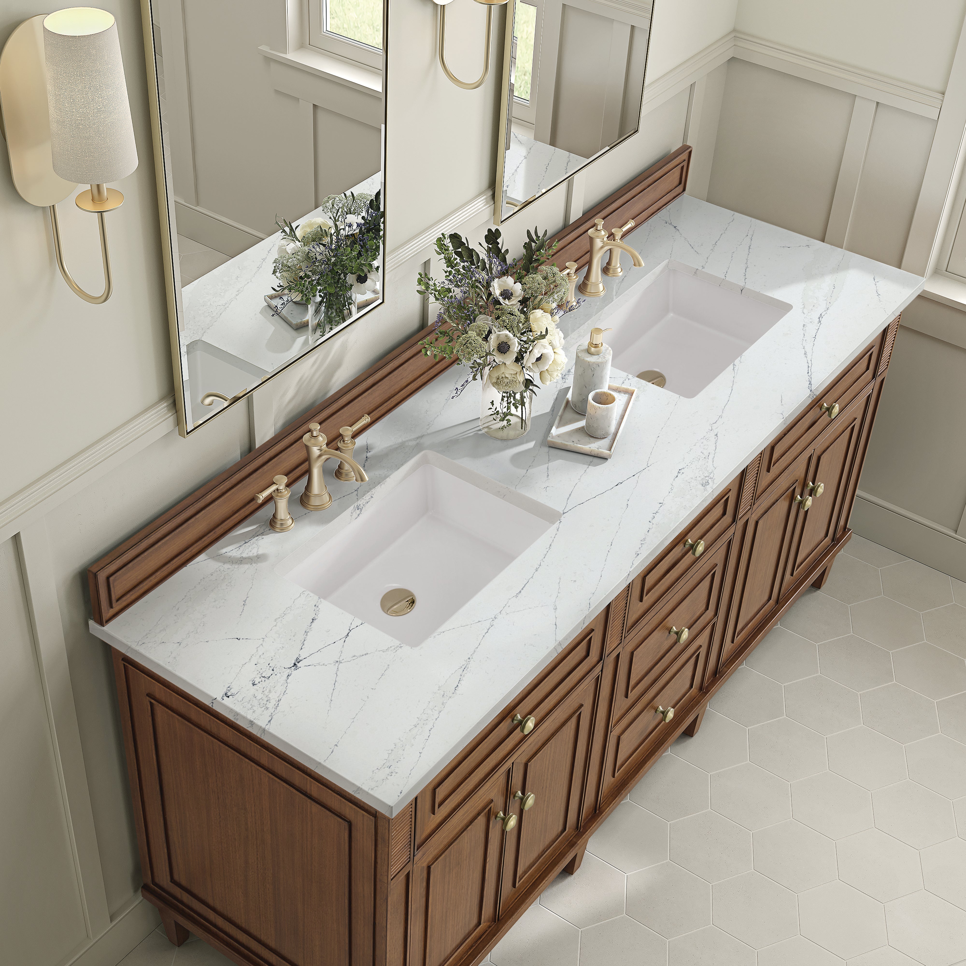 Mid-Century Walnut / Ethereal Noctis - 3 Faucet Holes