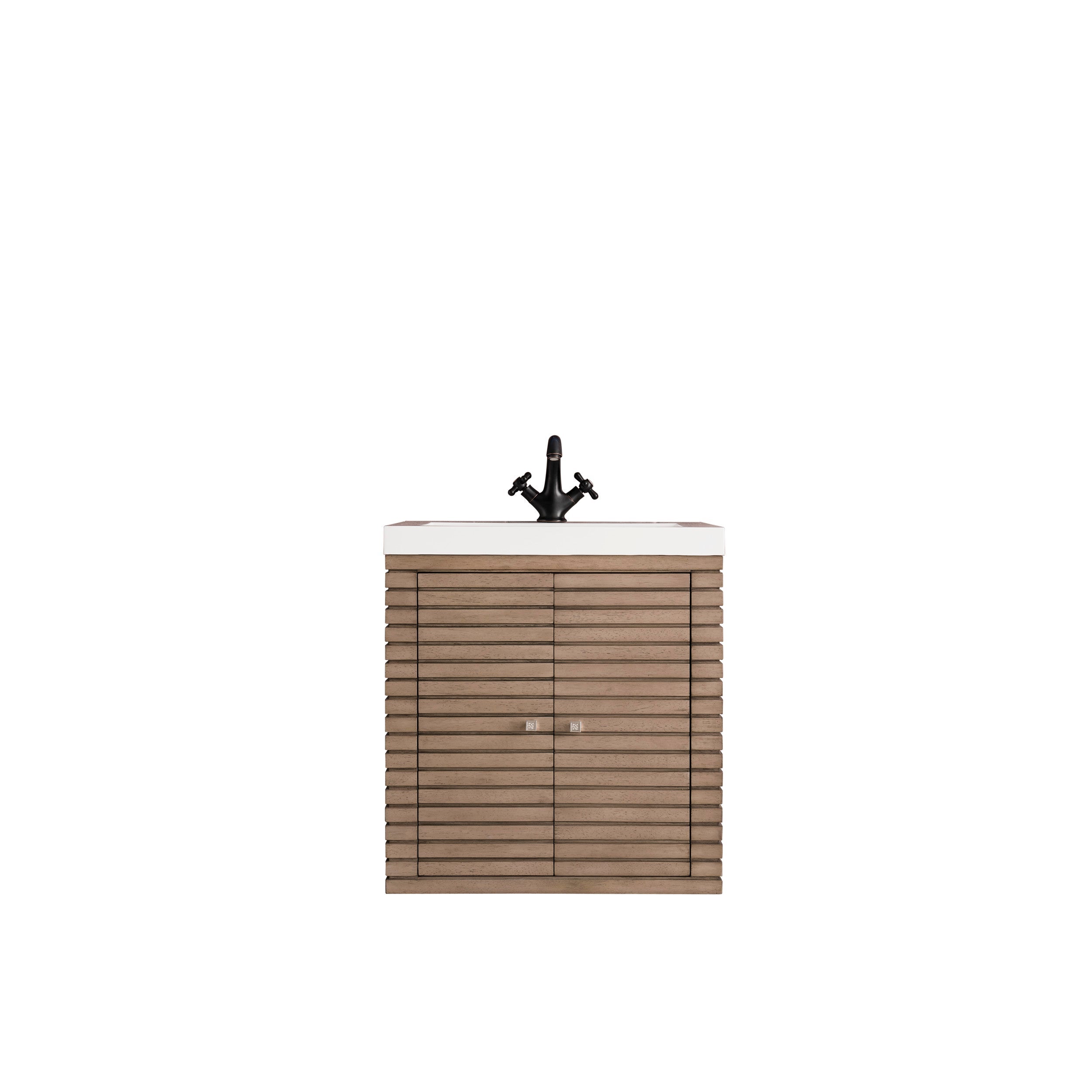 Whitewashed Walnut / White Glossy - 1 Faucet Hole