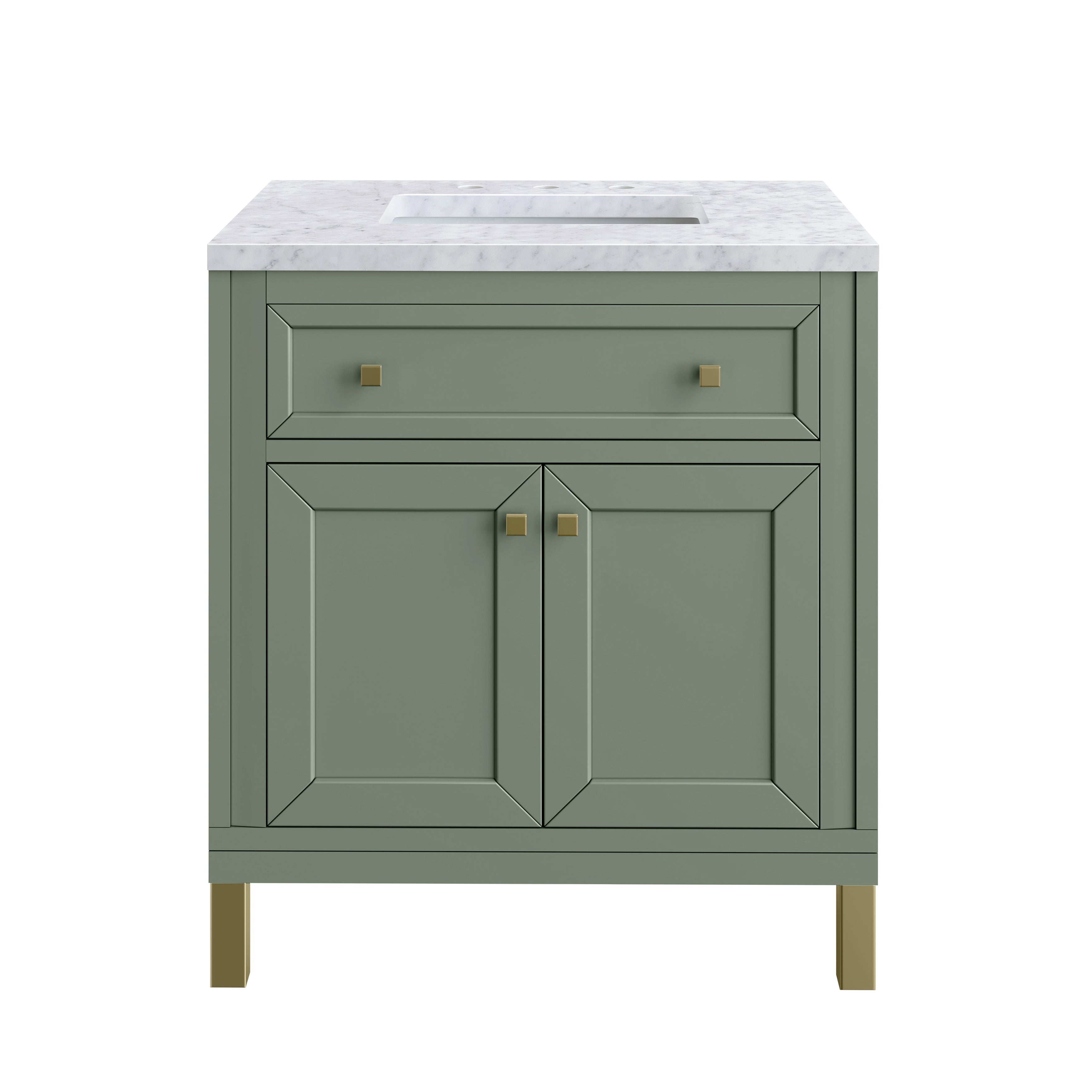 Smokey Celadon / Carrara White - 3 Faucet Holes