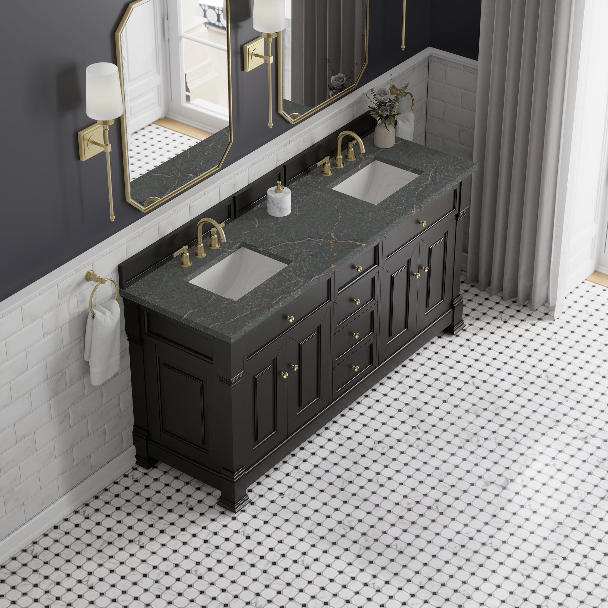 Black Onyx / Parisien Bleu - 3 Faucet Holes