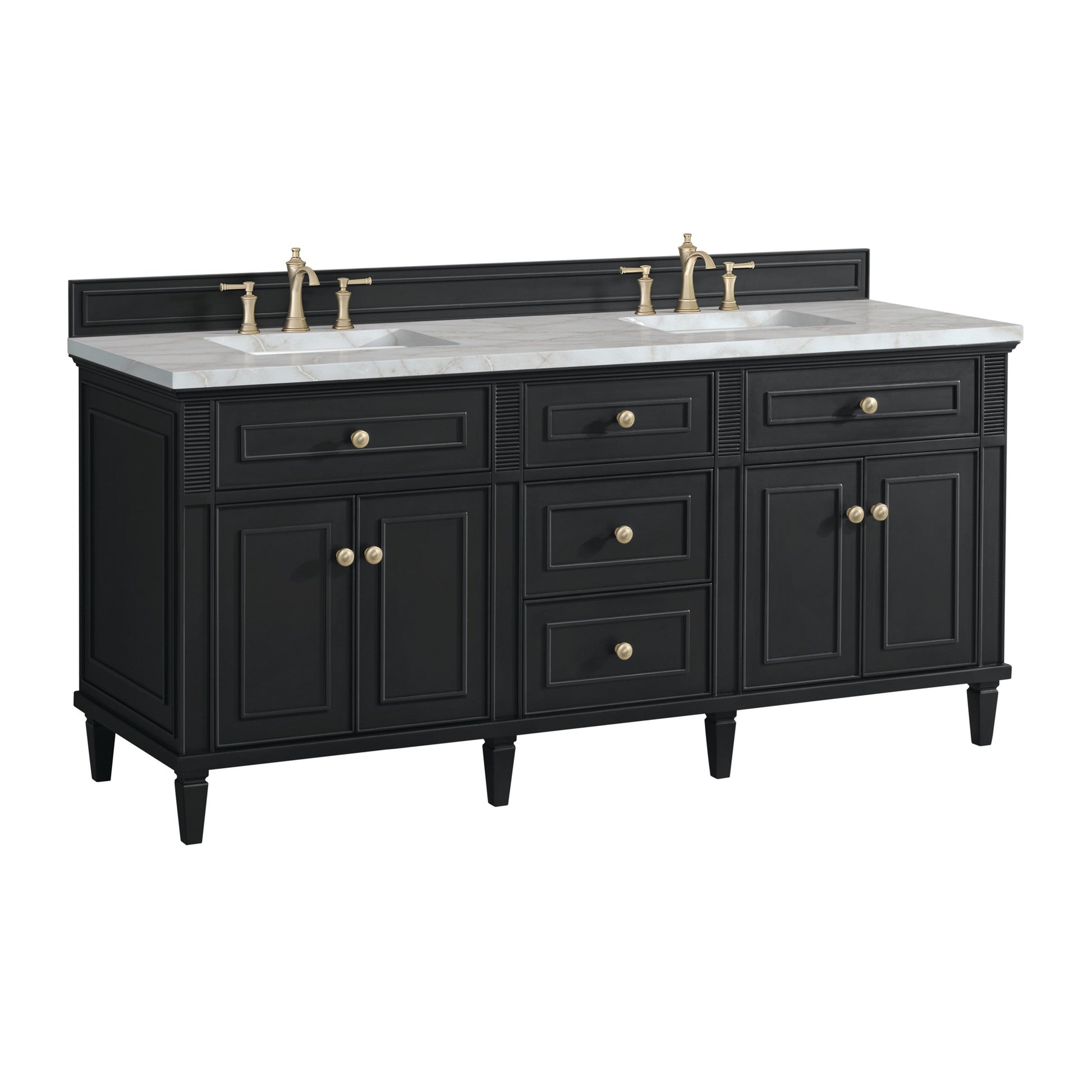 Black Onyx / Victorian Silver - 3 Faucet Holes