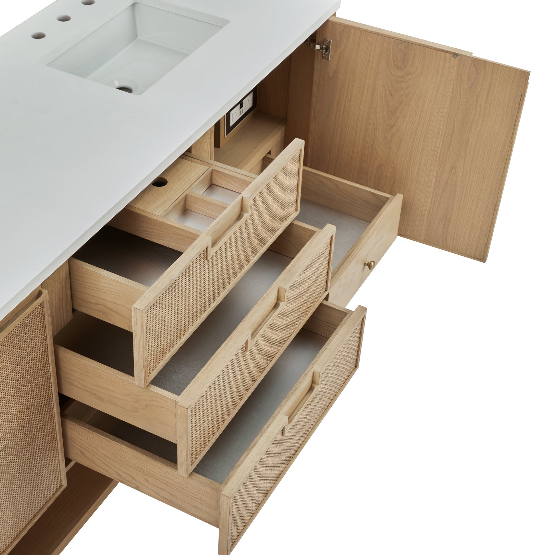Seaside Oak / White Zeus - 3 Faucet Holes