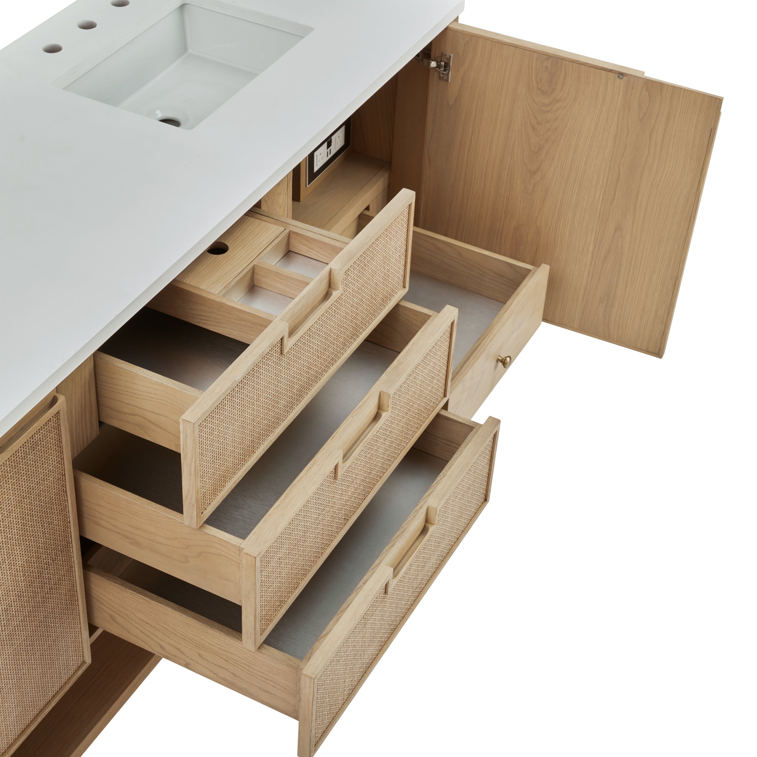 Seaside Oak / White Zeus - 3 Faucet Holes