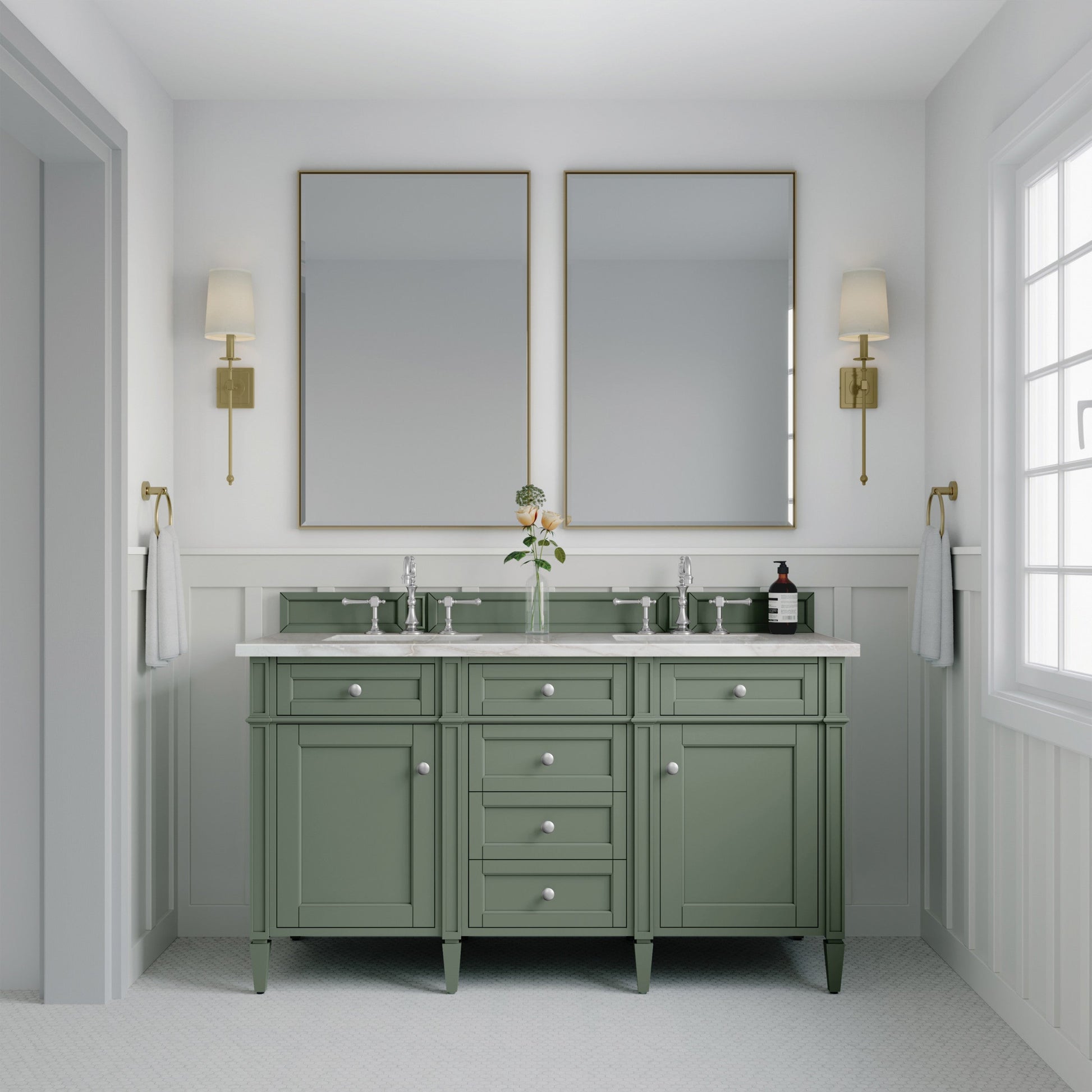 Smokey Celadon / Victorian Silver - 3 Faucet Holes