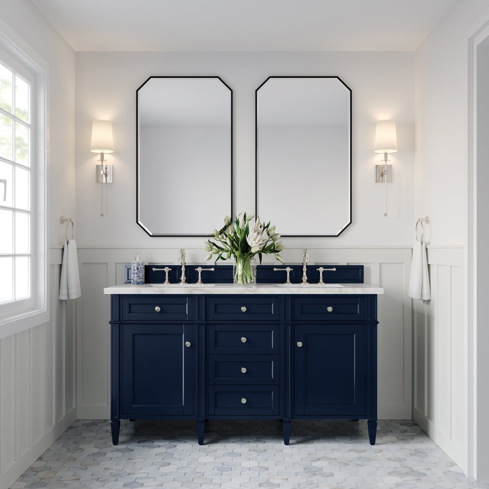 Victory Blue / Victorian Silver - 3 Faucet Holes