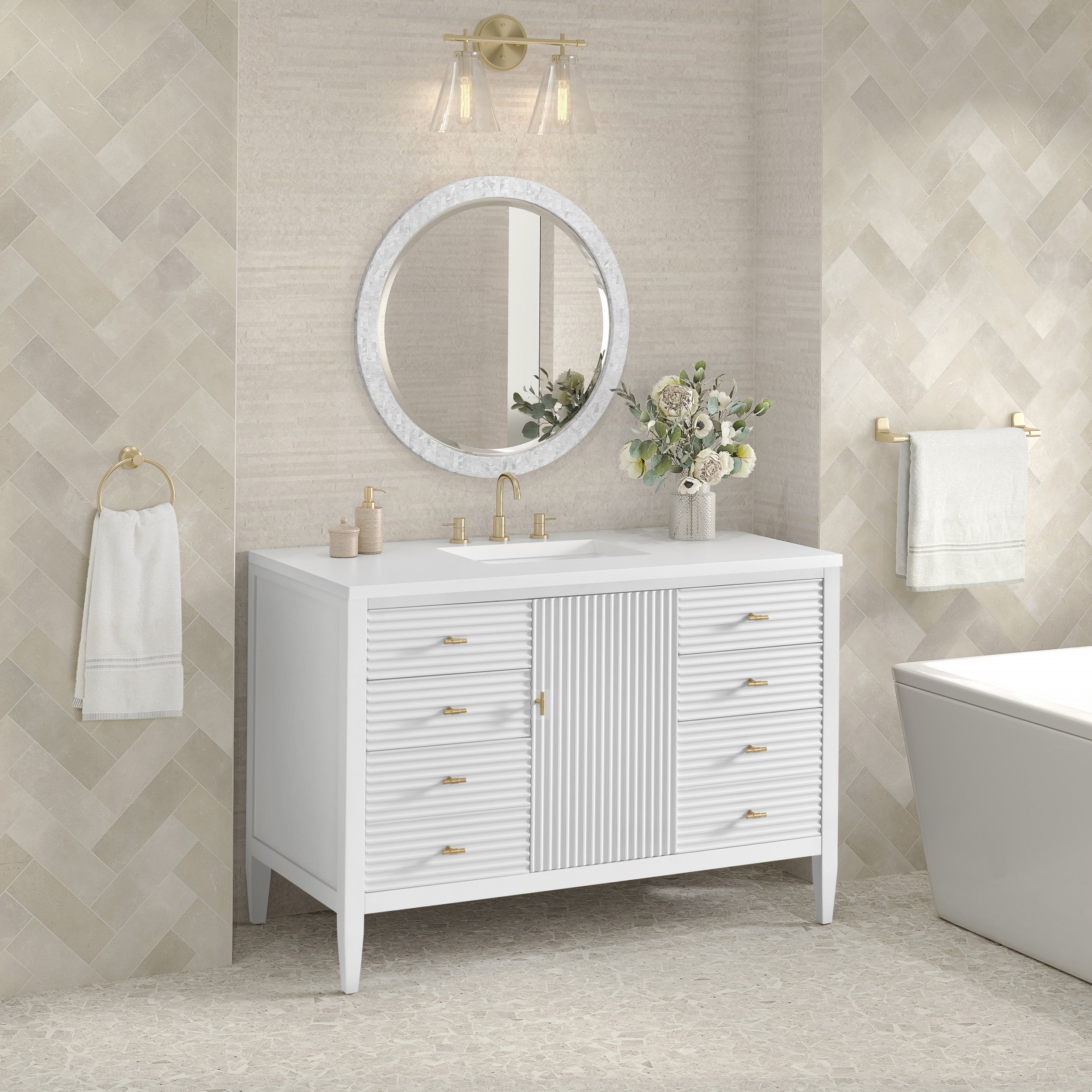Bright White / White Zeus - 3 Faucet Holes