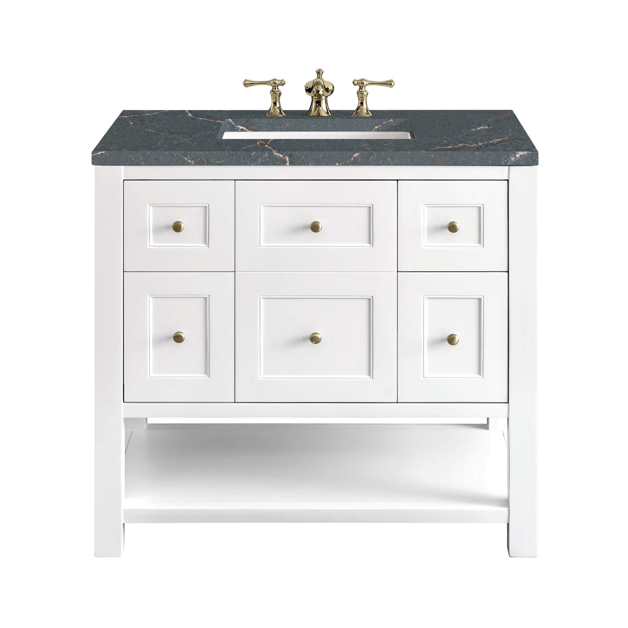 Bright White / Parisien Bleu - 3 Faucet Holes