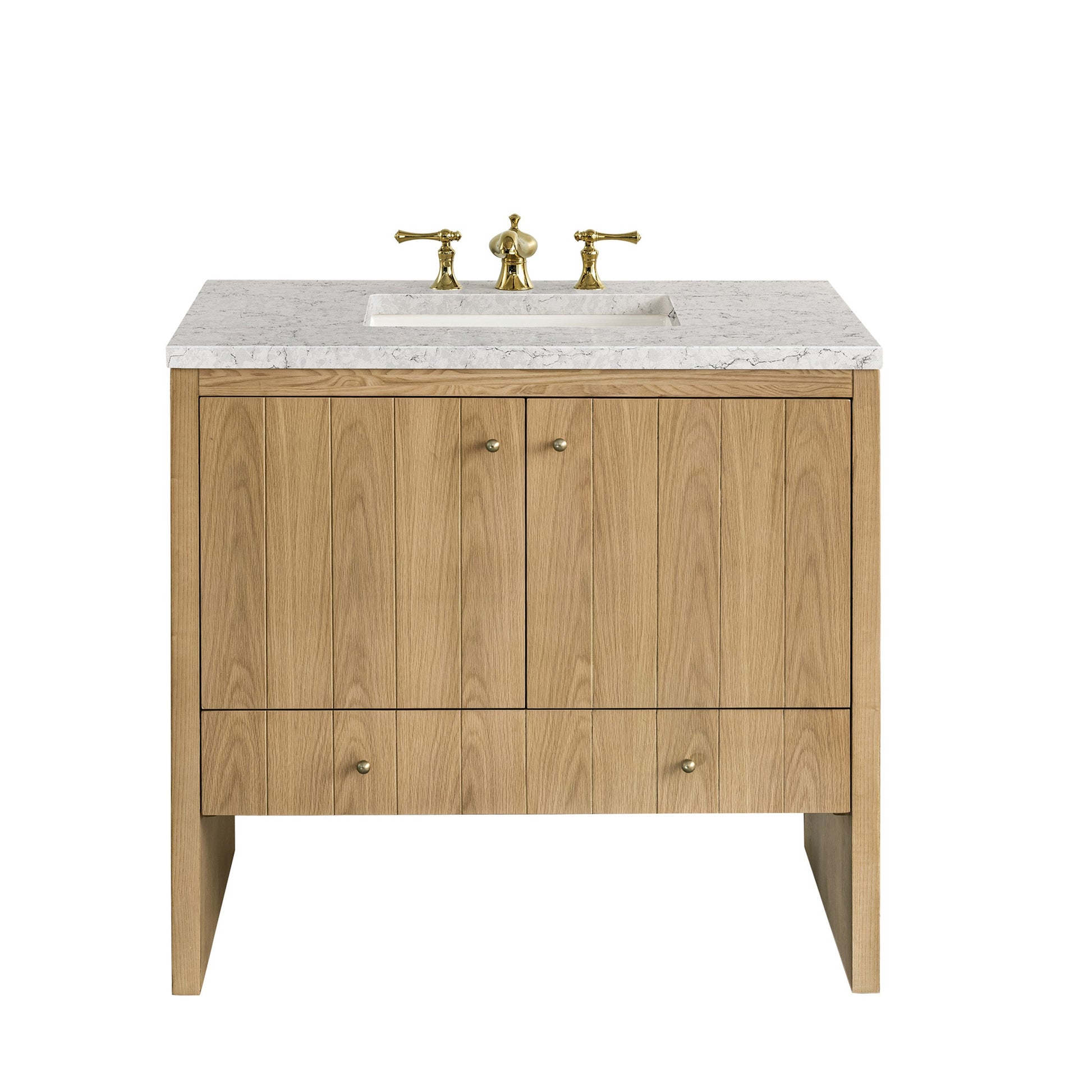 Light Natural Oak / Eternal Jasmine Pearl - 3 Faucet Holes