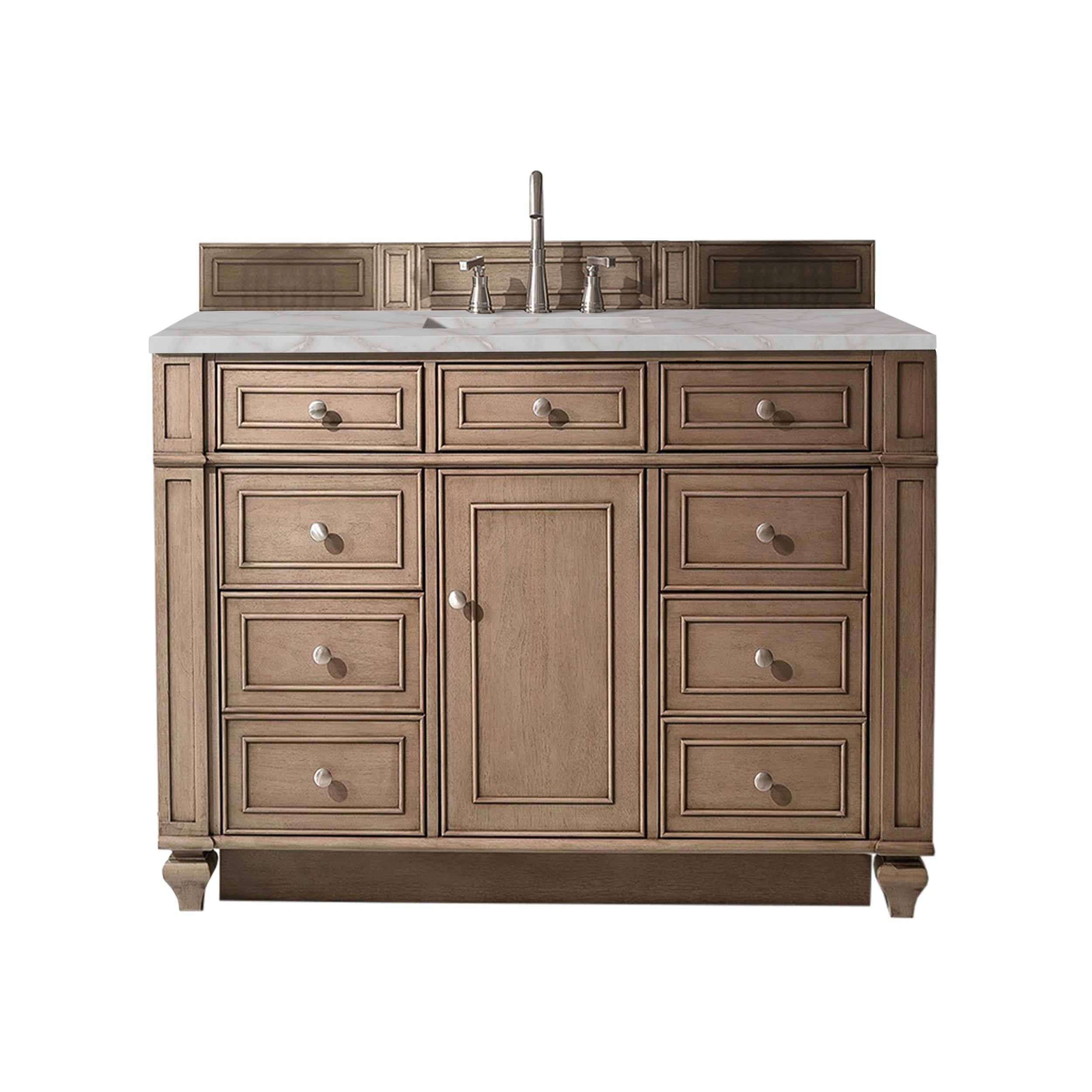 Whitewashed Walnut / Victorian Silver - 3 Faucet Holes
