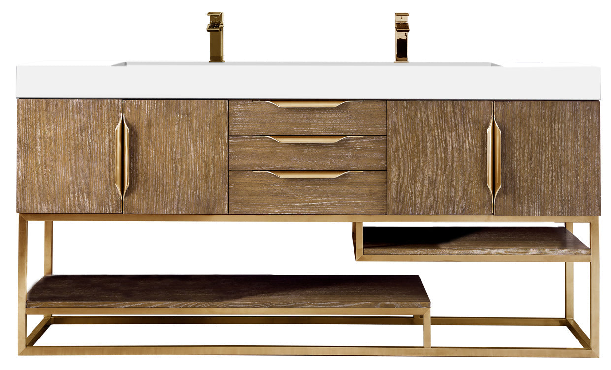 Latte Oak / Radiant Gold / Glossy White - 1 Faucet Hole