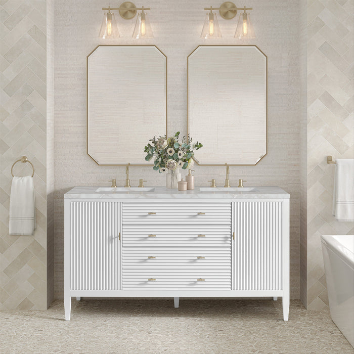 Bright White / Victorian Silver - 3 Faucet Holes