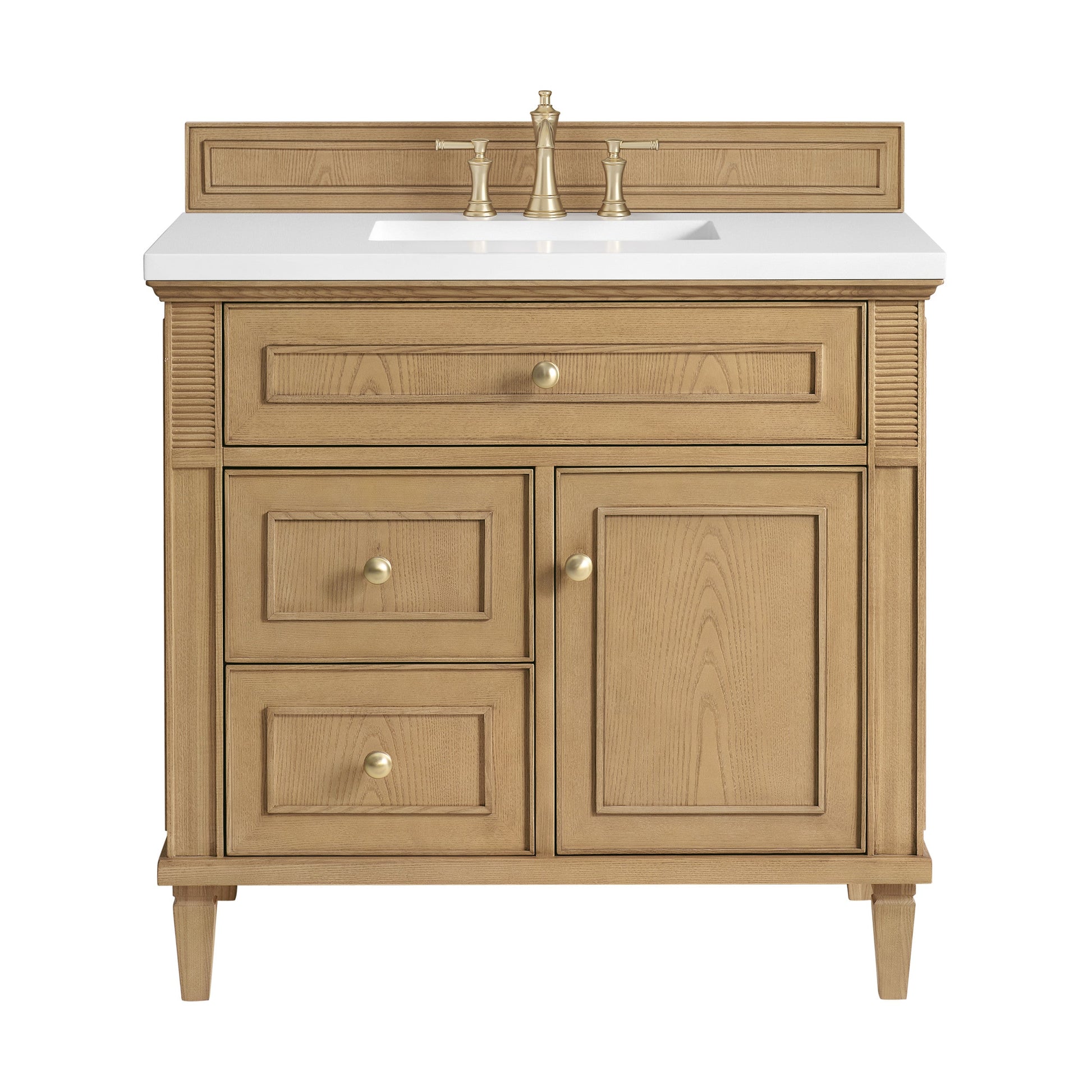 Light Natural Oak / White Zeus - 3 Faucet Holes