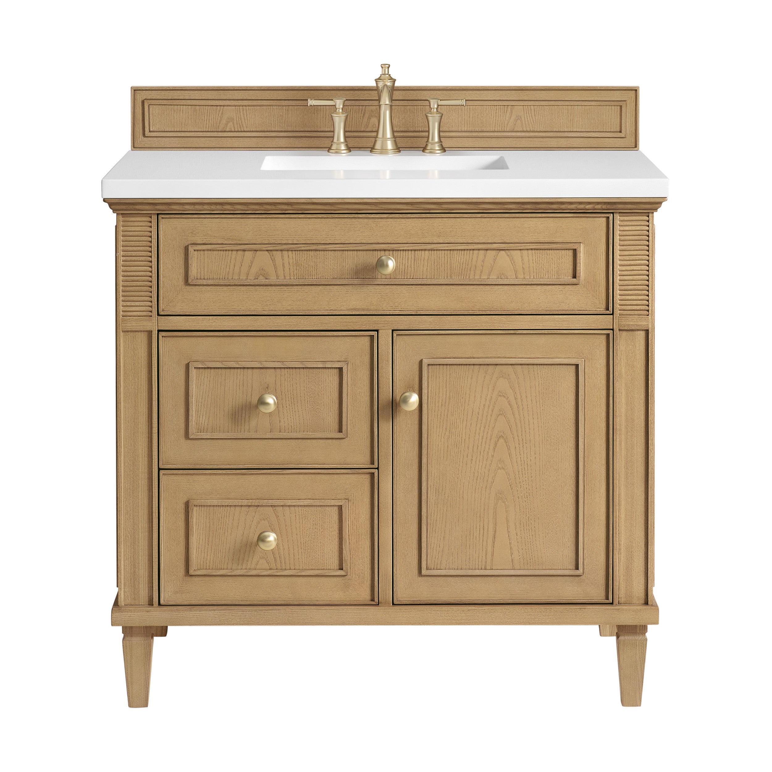 Light Natural Oak / White Zeus - 3 Faucet Holes