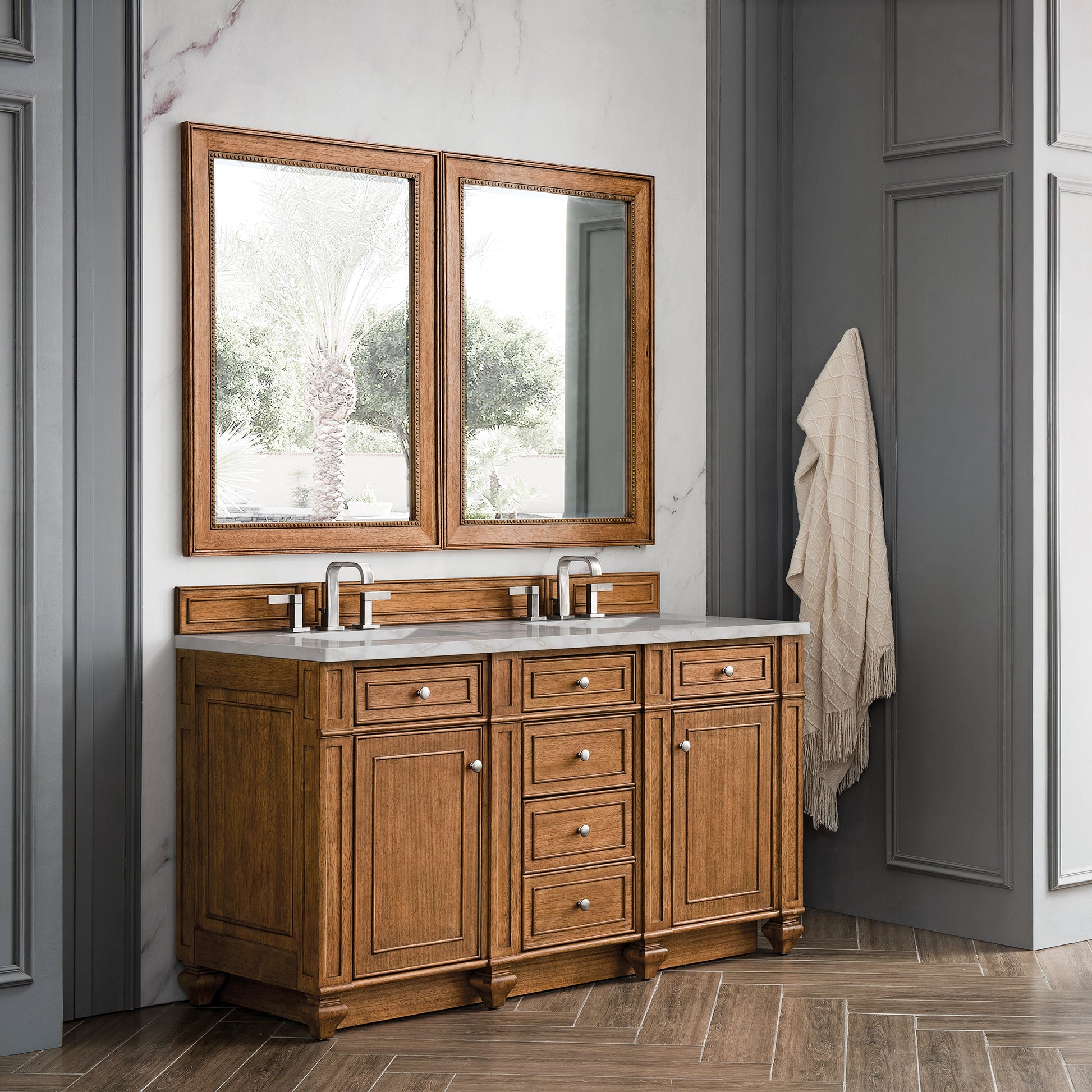 Saddle Brown / Victorian Silver - 3 Faucet Holes