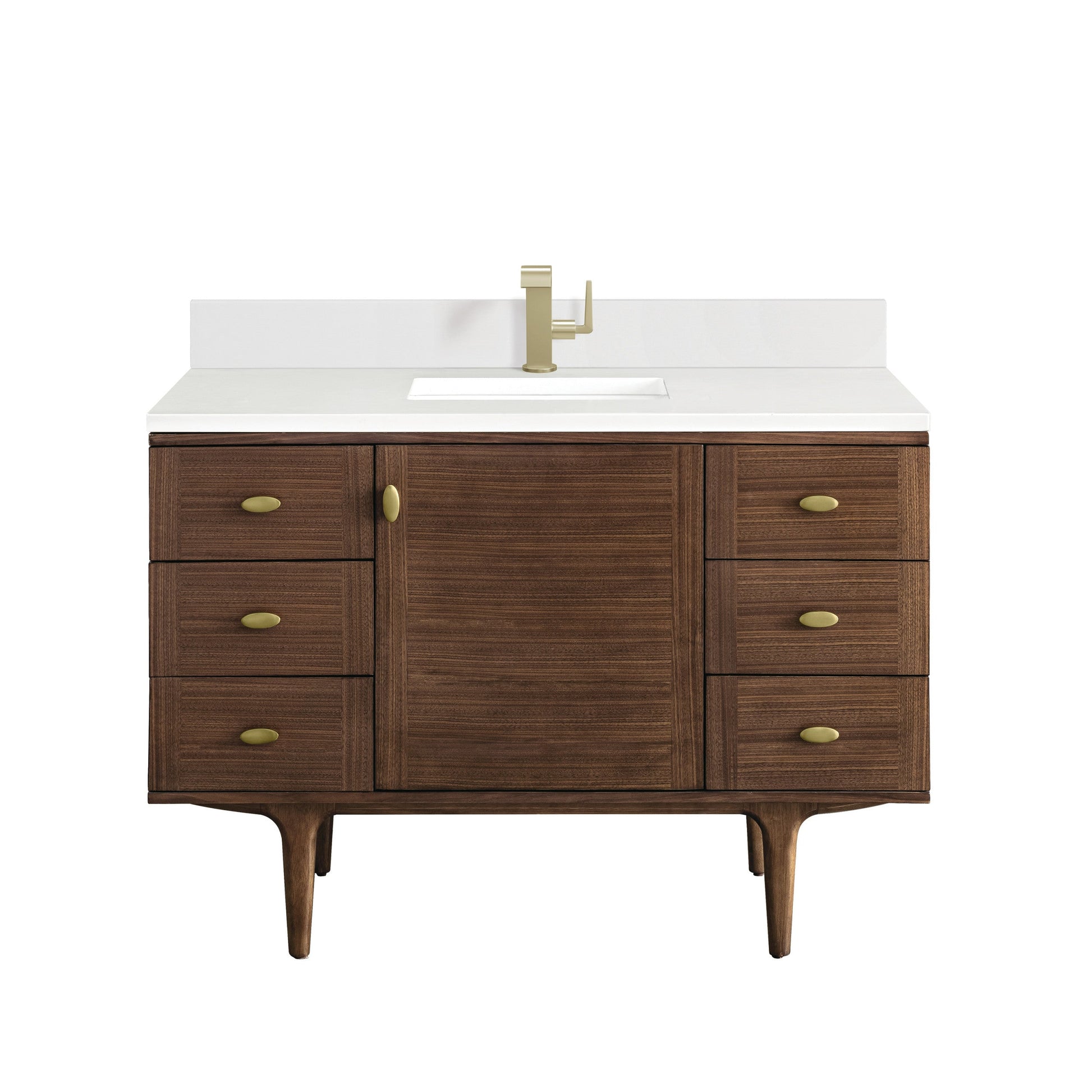 Mid-Century Walnut / White Zeus - 1 Faucet Hole