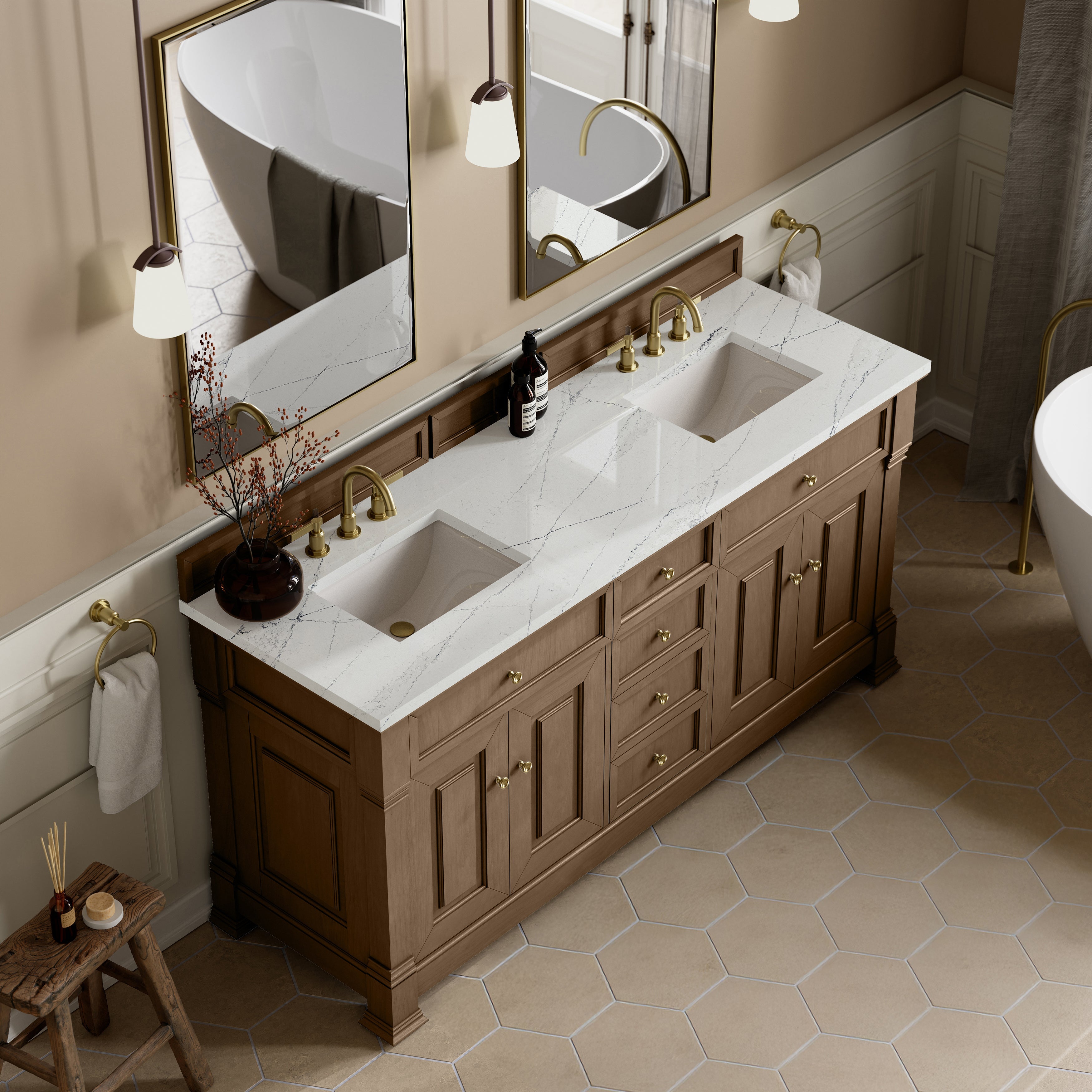 Pecan / Ethereal Noctis - 3 Faucet Holes