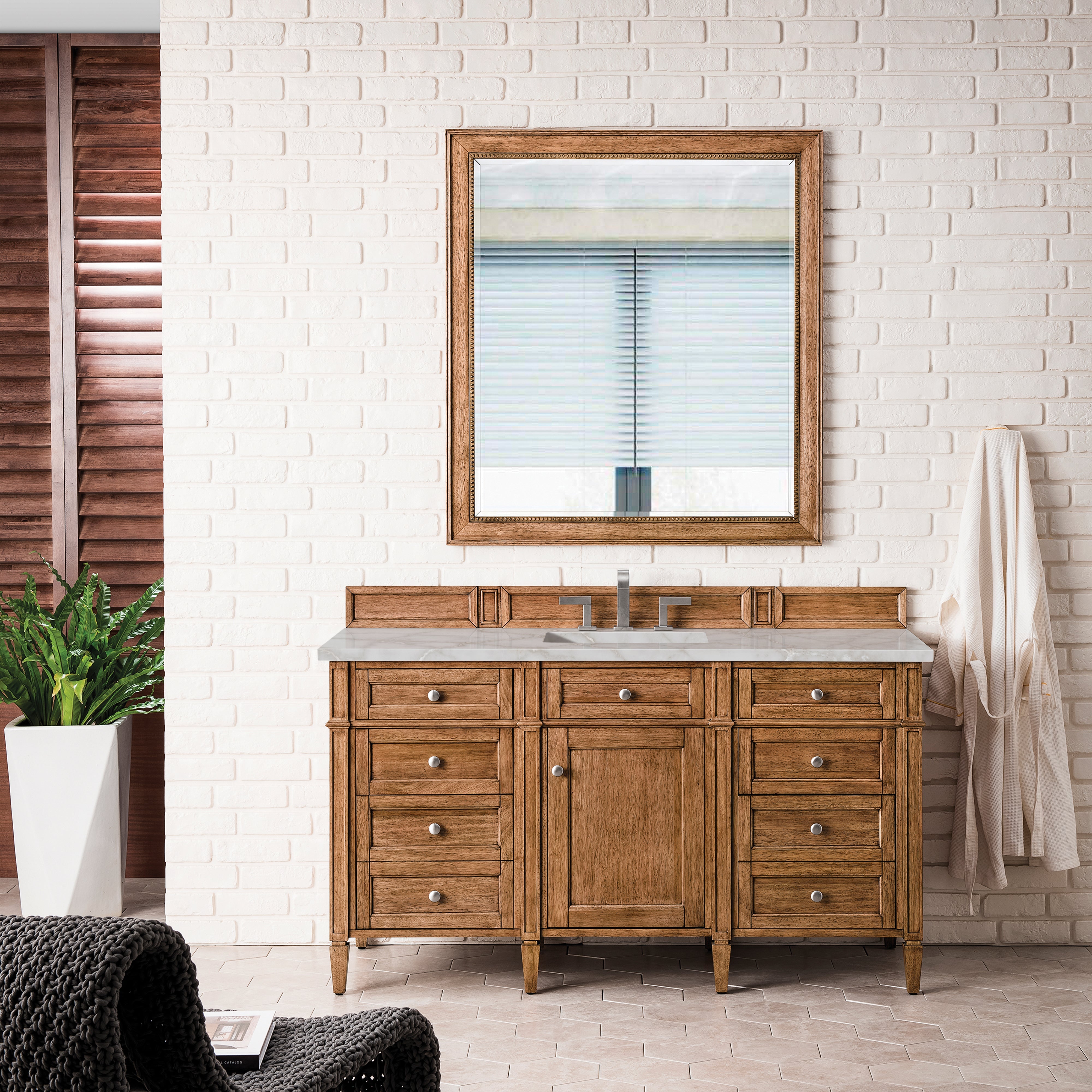 Saddle Brown / Victorian Silver - 3 Faucet Holes