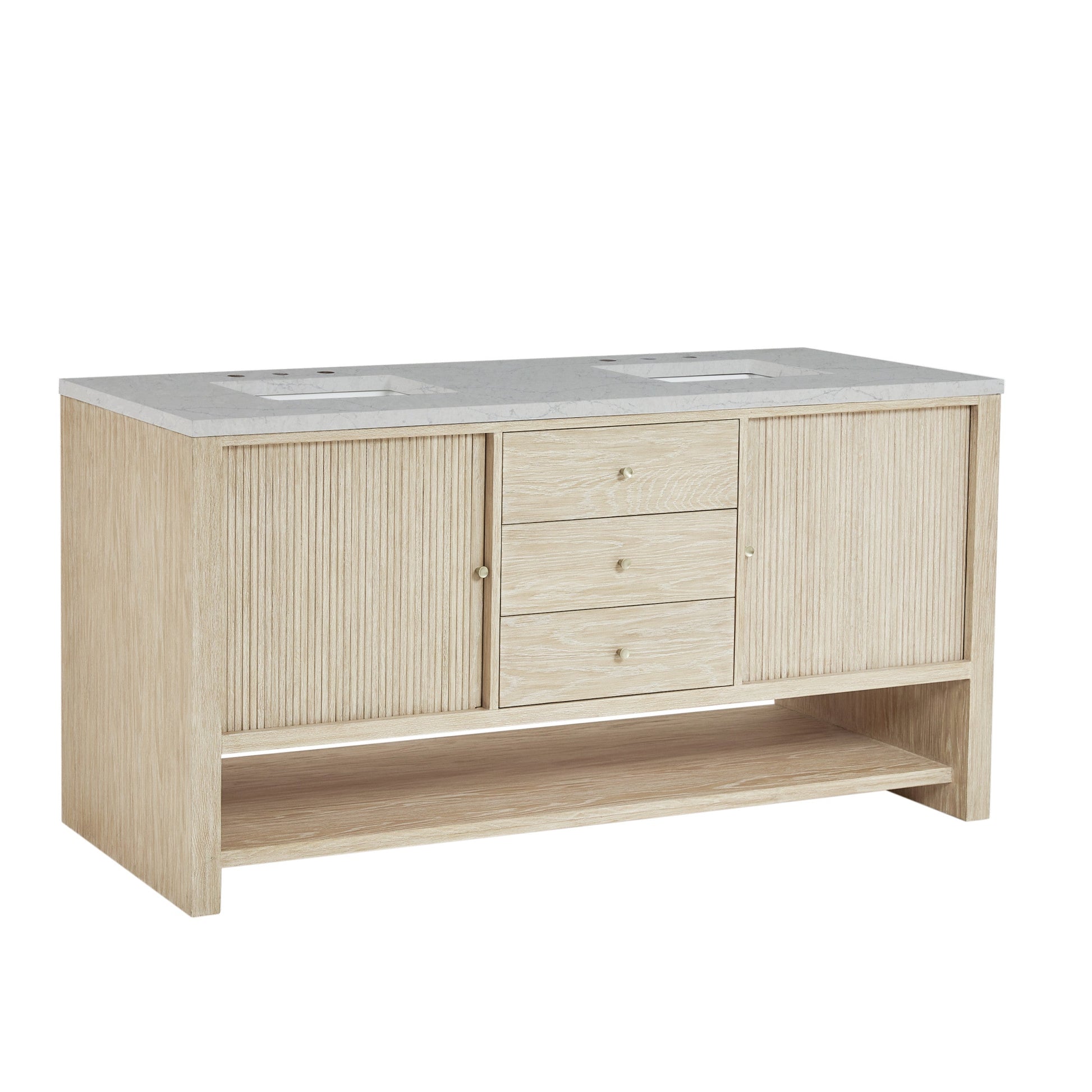 Sunwashed Oak / Eternal Jasmine Pearl - 3 Faucet Holes