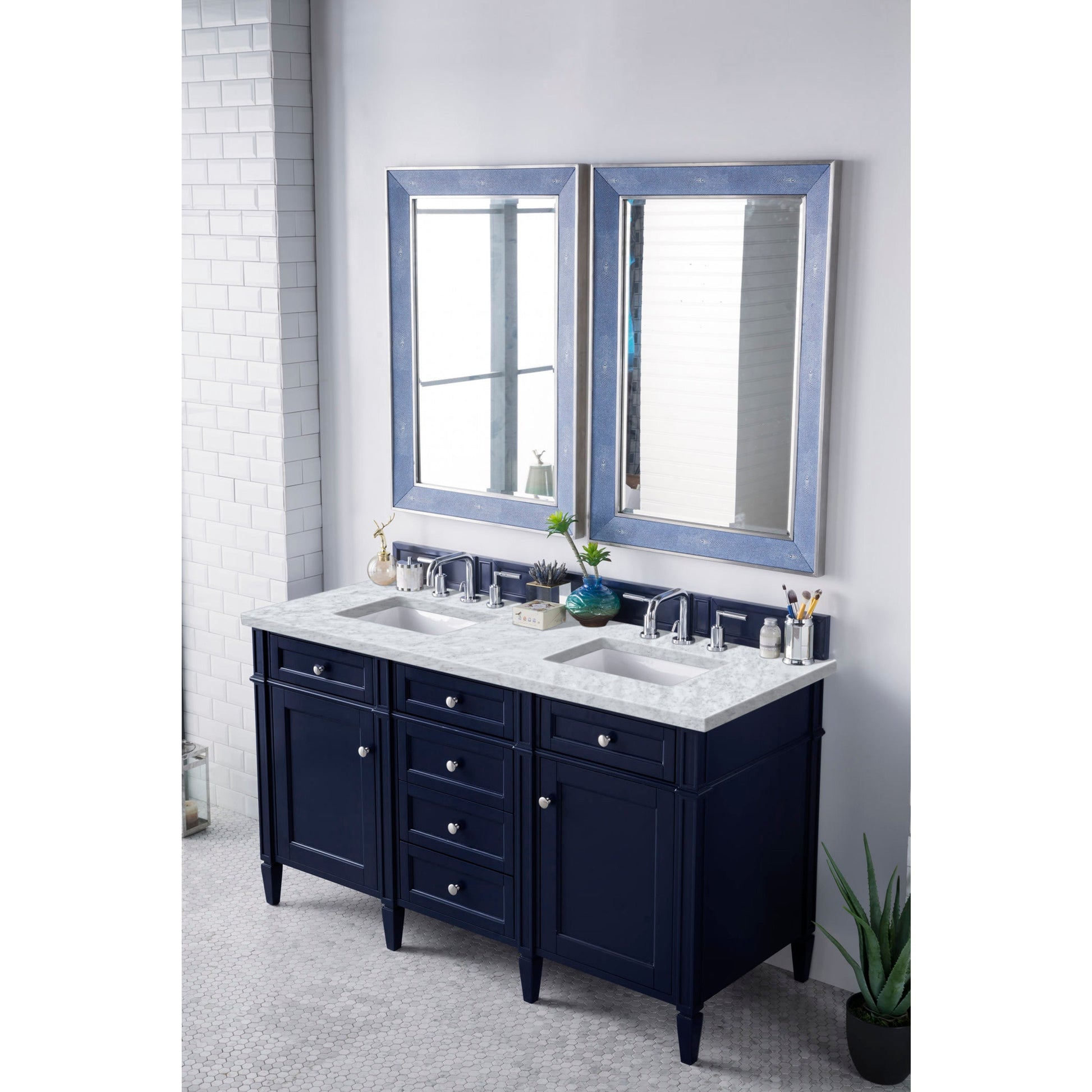 Victory Blue / Carrara White - 3 Faucet Holes