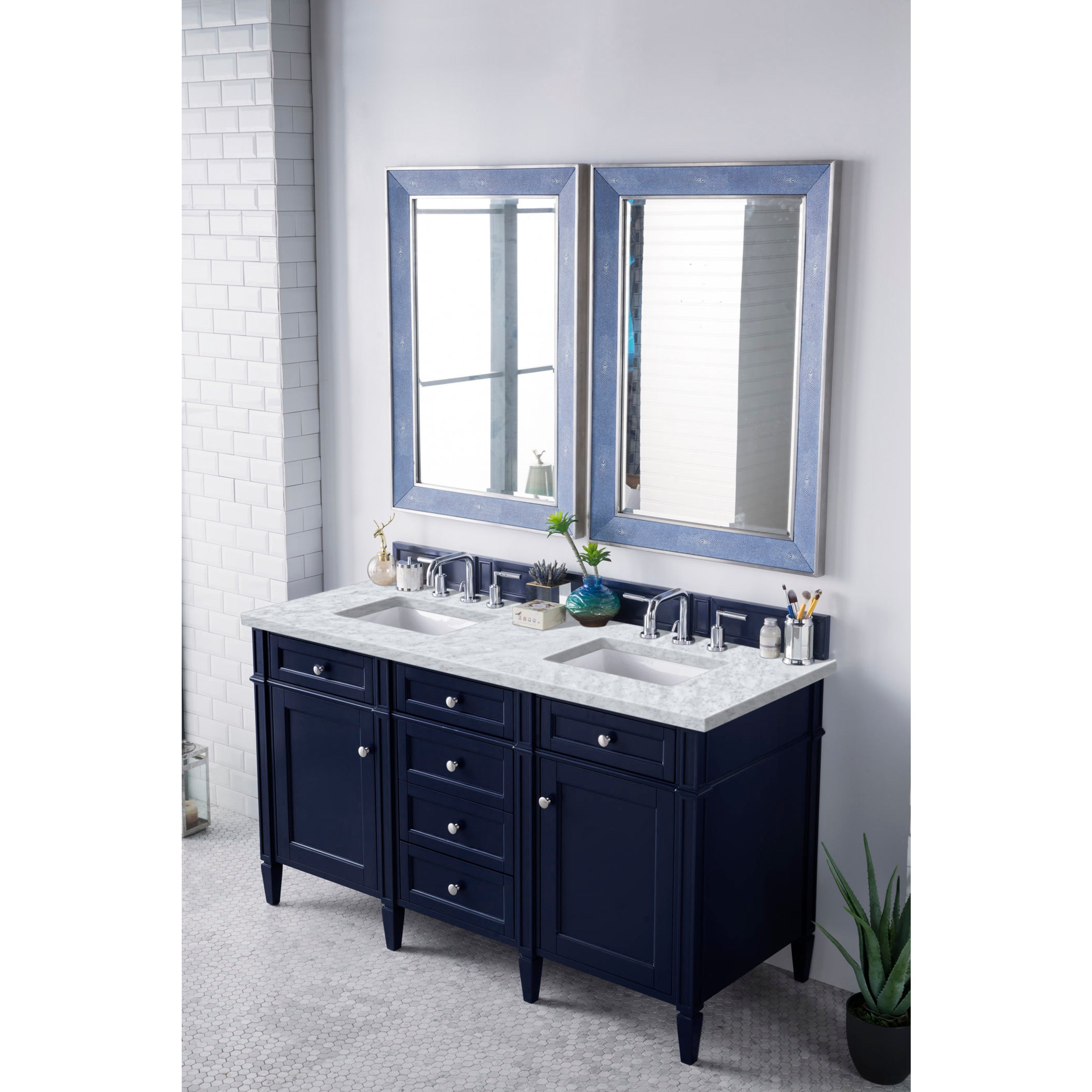 Victory Blue / Carrara White - 3 Faucet Holes