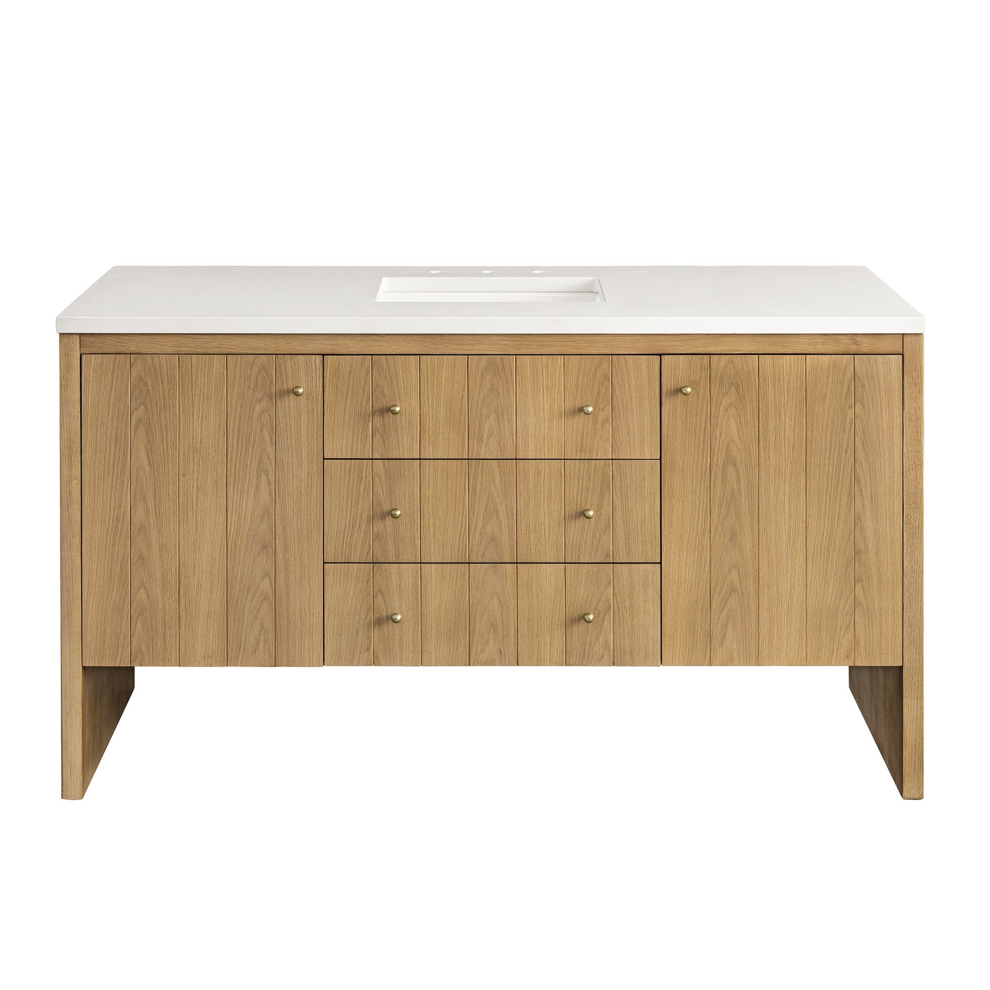 Light Natural Oak / White Zeus - 3 Faucet Holes