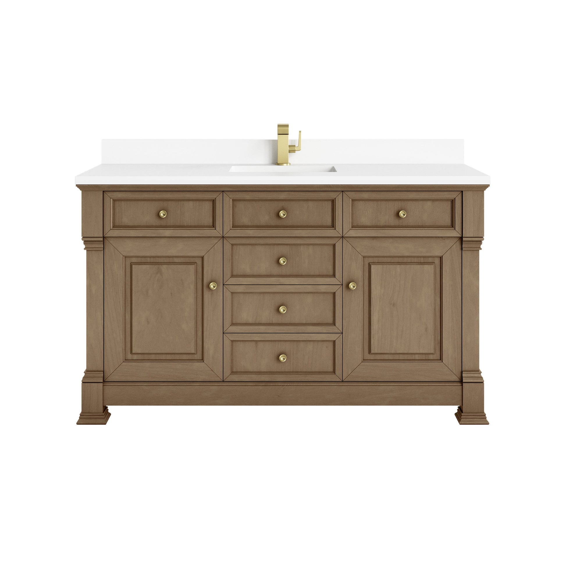 Pecan / White Zeus - 1 Faucet Hole