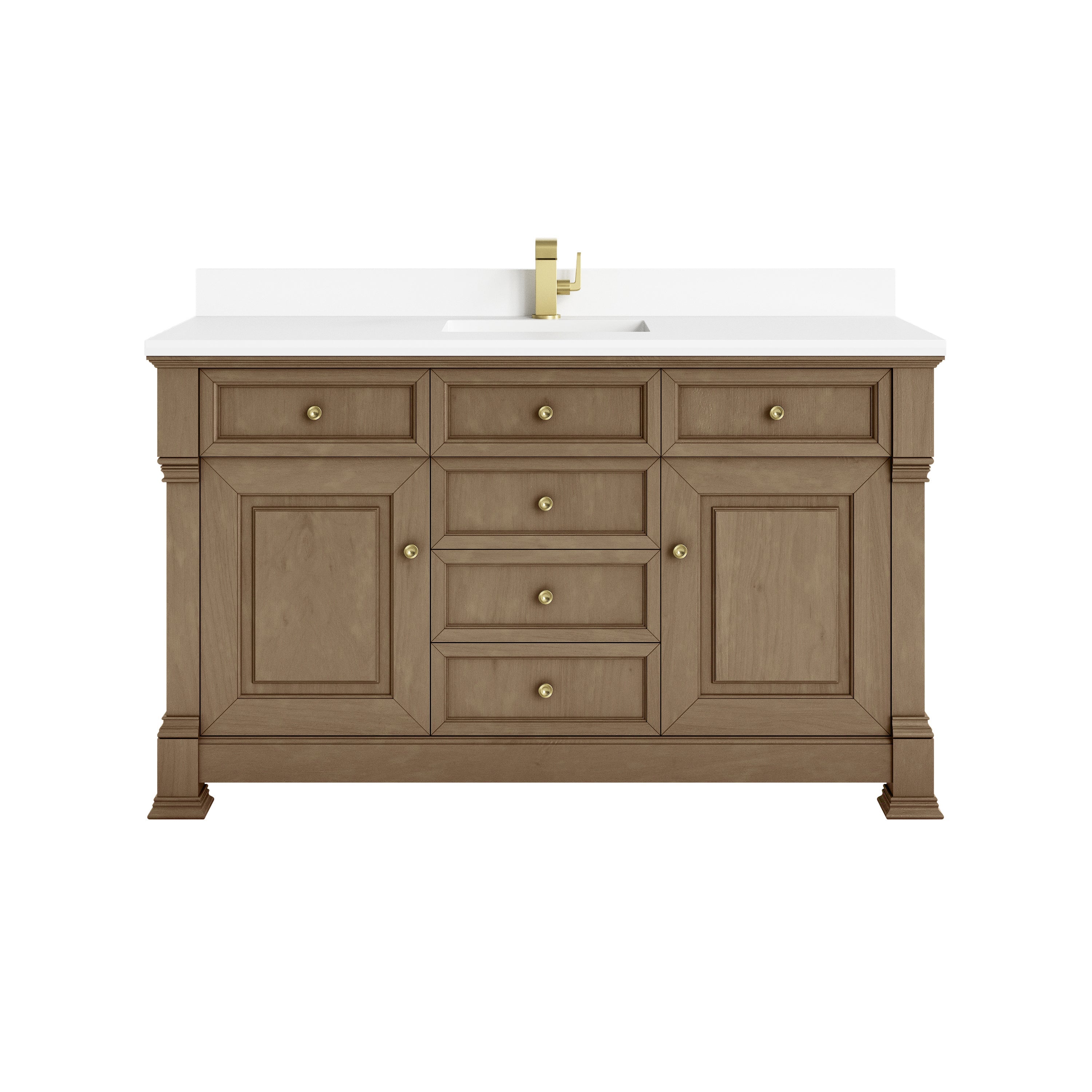 Pecan / White Zeus - 1 Faucet Hole