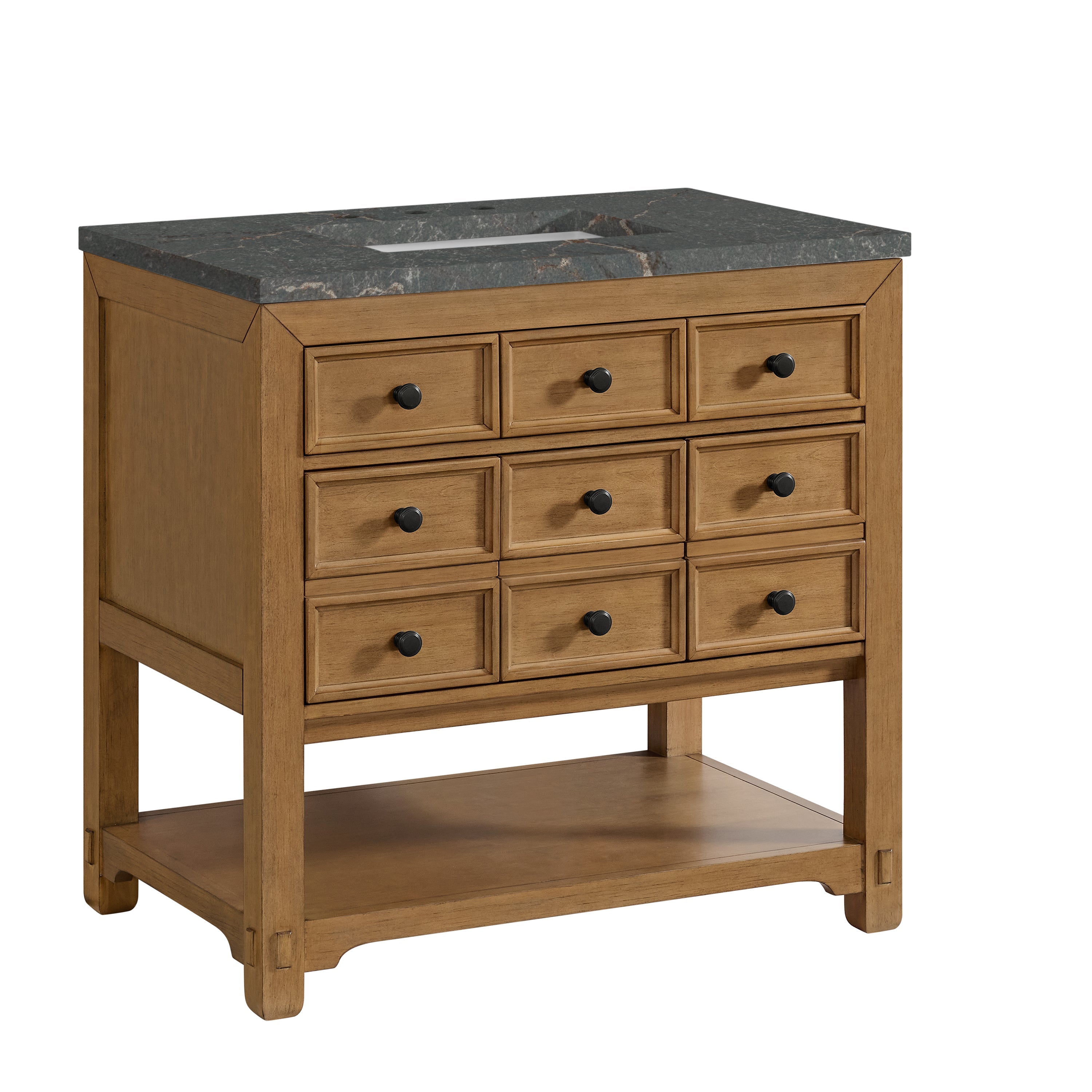Light Natural Oak / Parisien Bleu - 3 Faucet Holes
