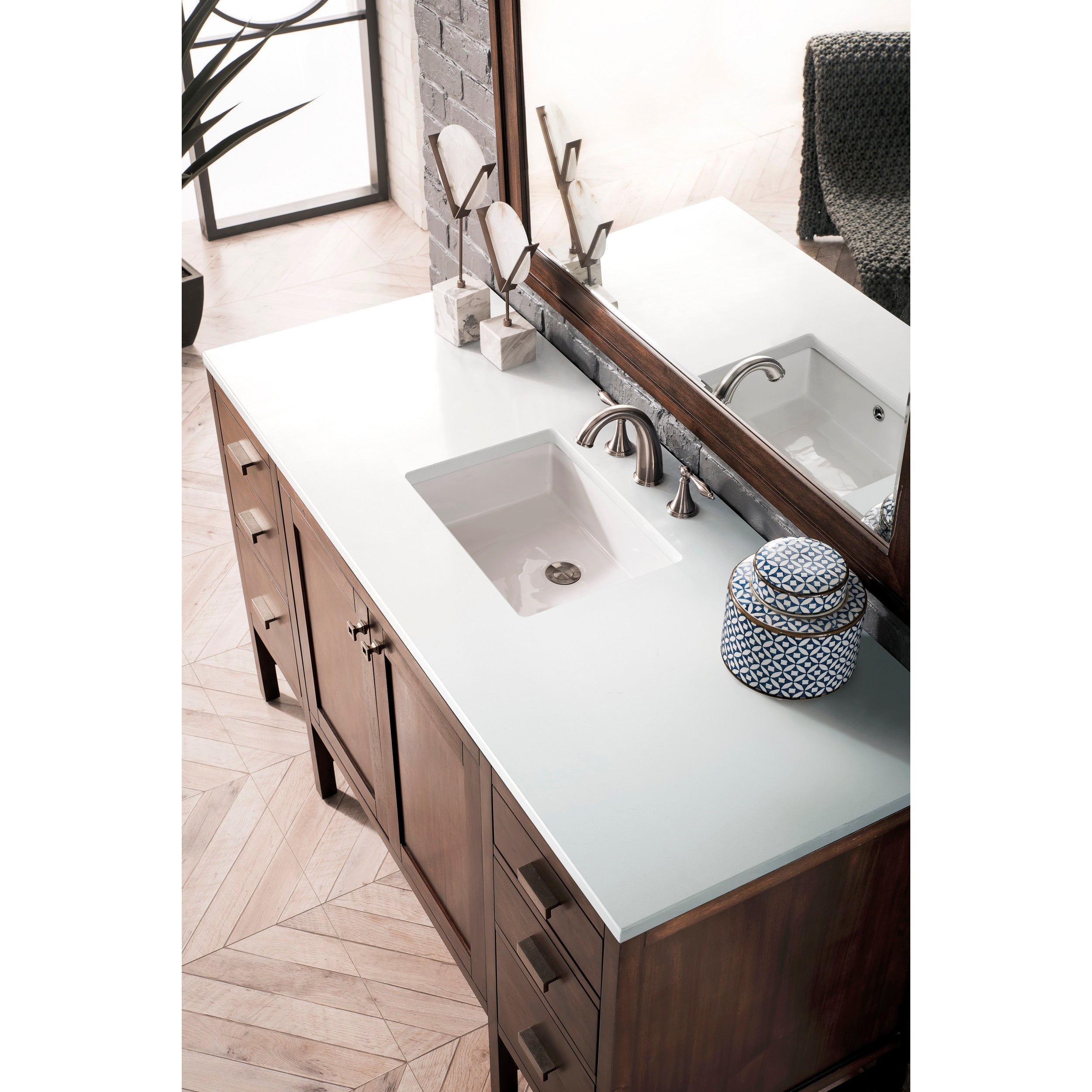 Mid-Century Acacia / White Zeus - 3 Faucet Holes