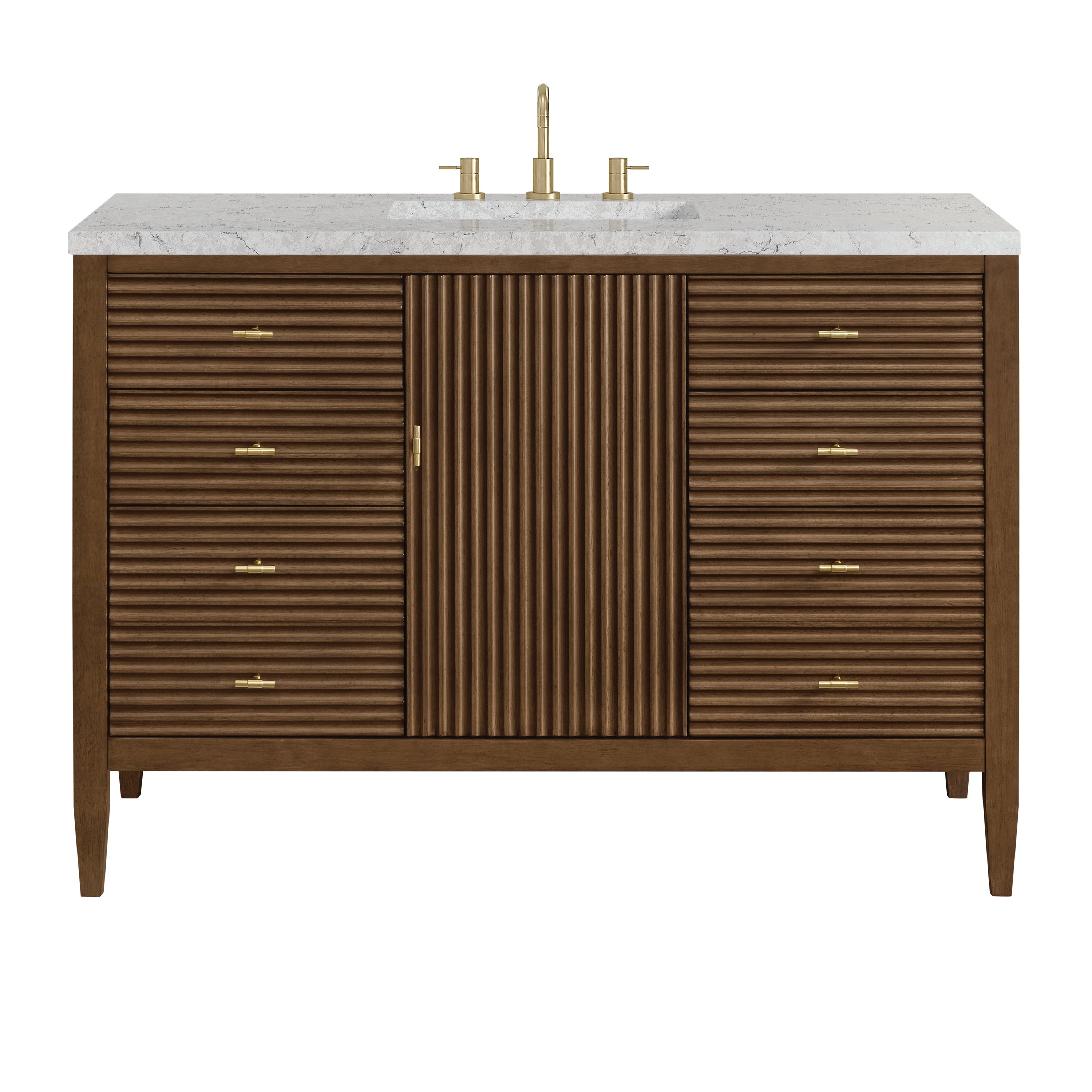Mid-Century Walnut / Eternal Jasmine Pearl - 3 Faucet Holes