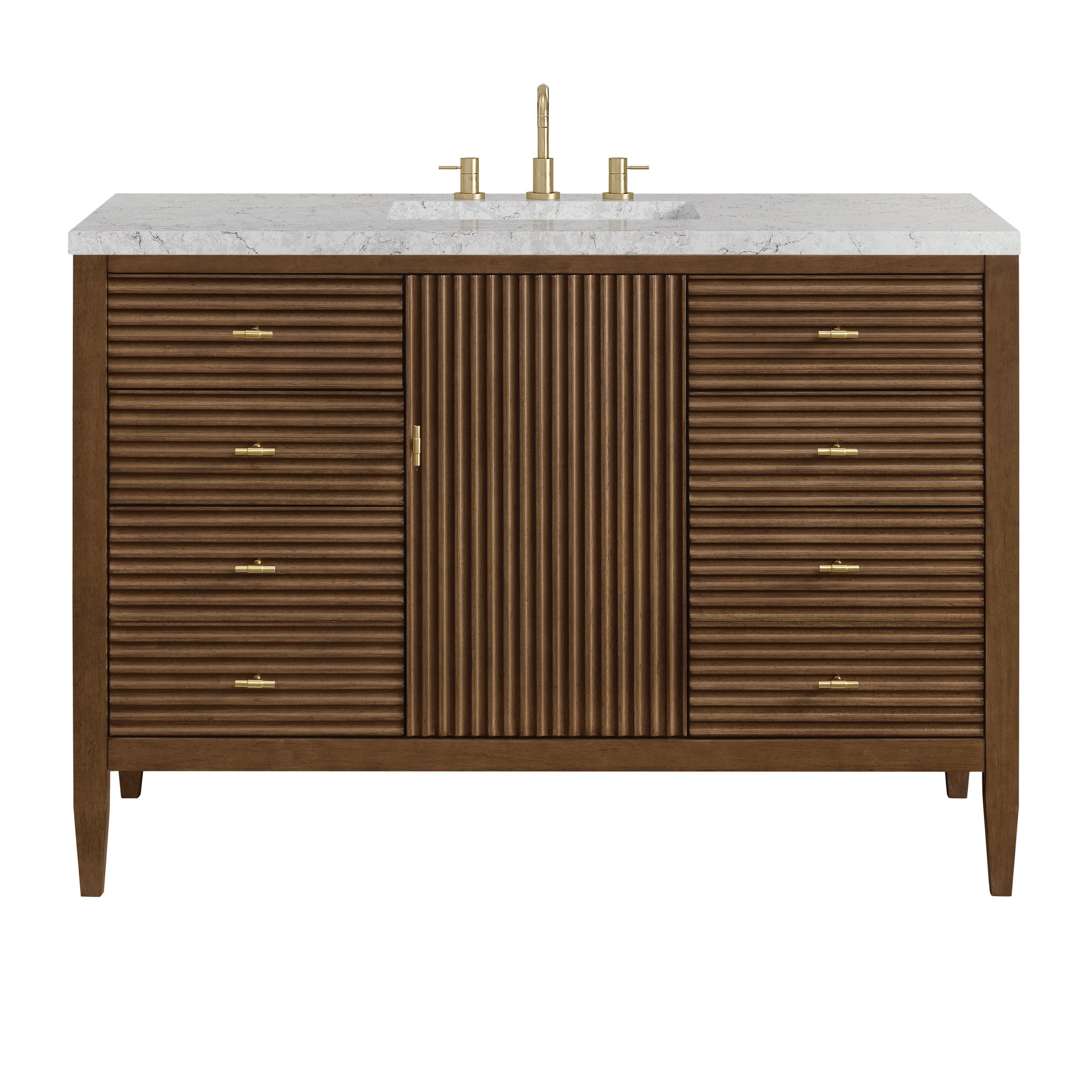 Mid-Century Walnut / Eternal Jasmine Pearl - 3 Faucet Holes