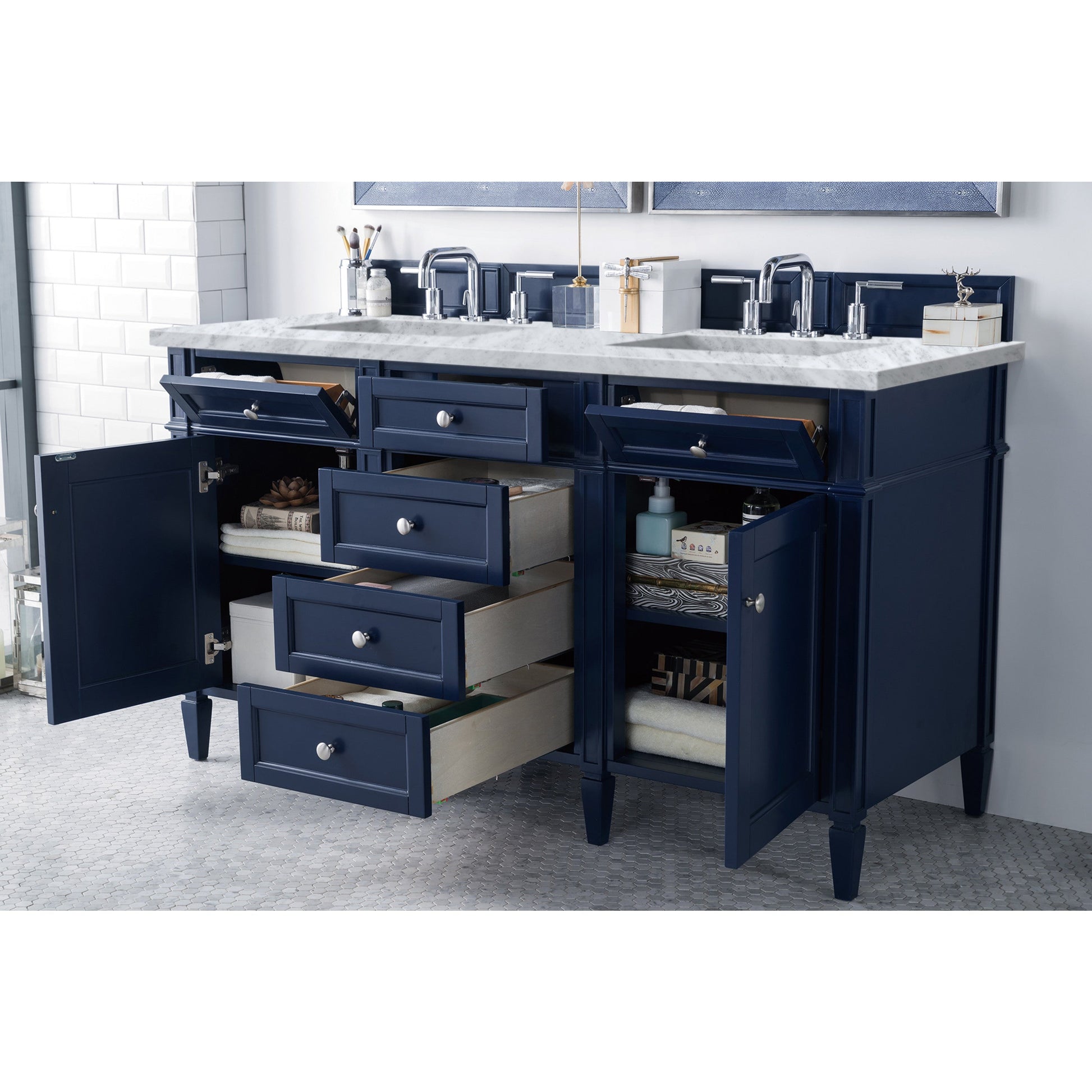Victory Blue / Carrara White - 3 Faucet Holes