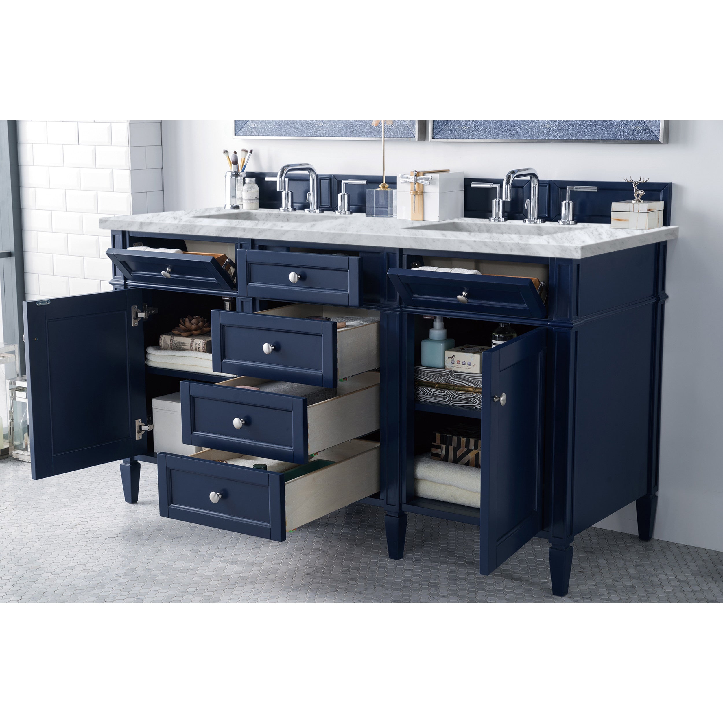 Victory Blue / Carrara White - 3 Faucet Holes
