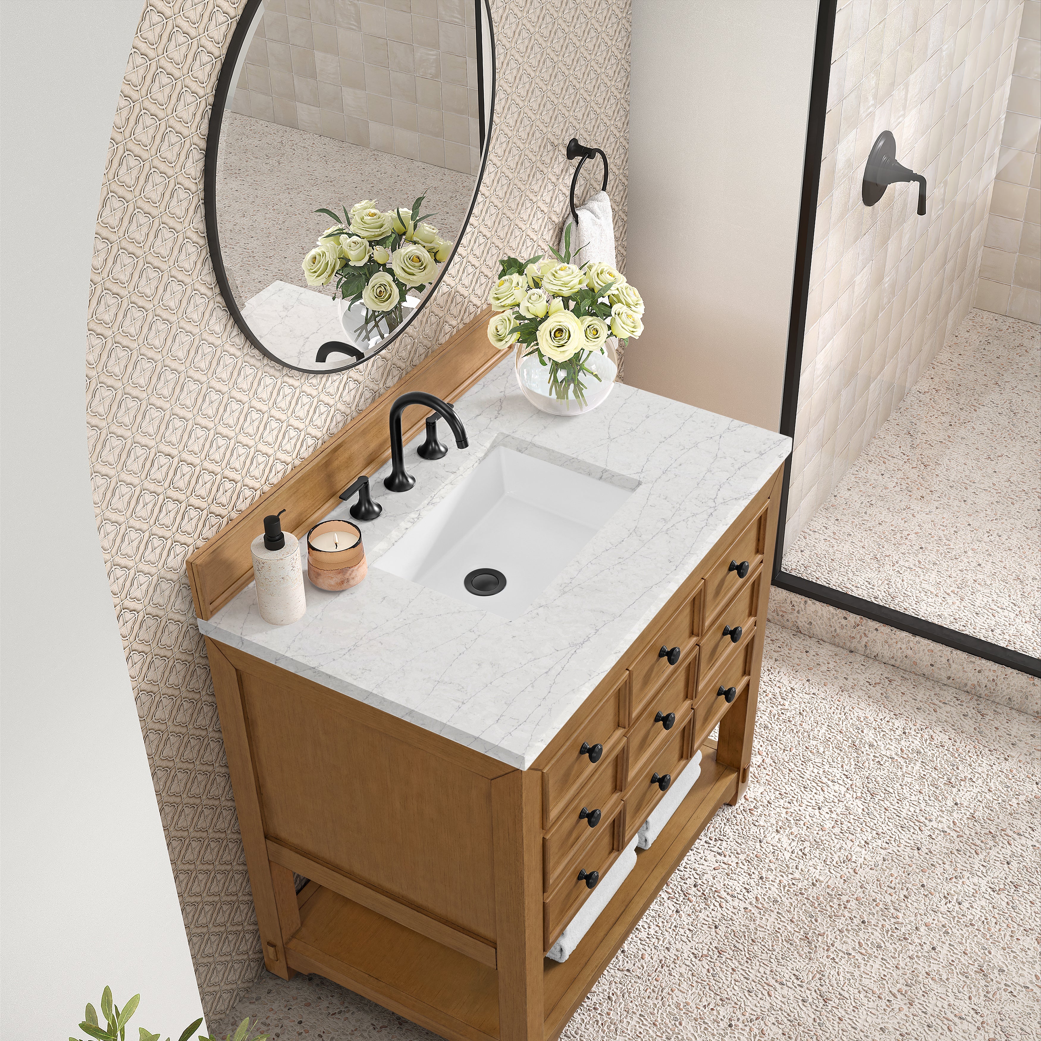 Amber Birch / Eternal Jasmine Pearl - 3 Faucet Holes