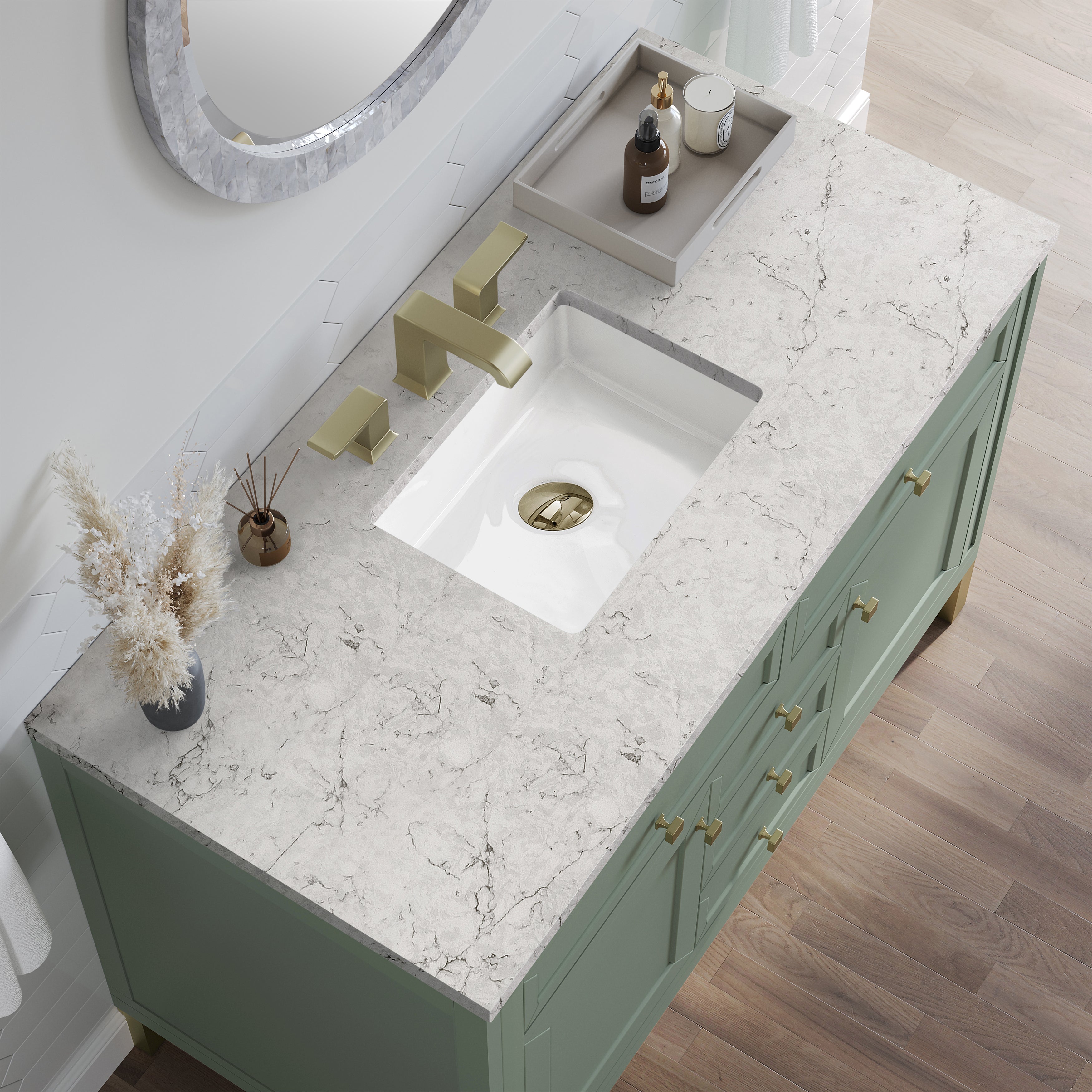 Smokey Celadon / Eternal Jasmine Pearl - 3 Faucet Holes