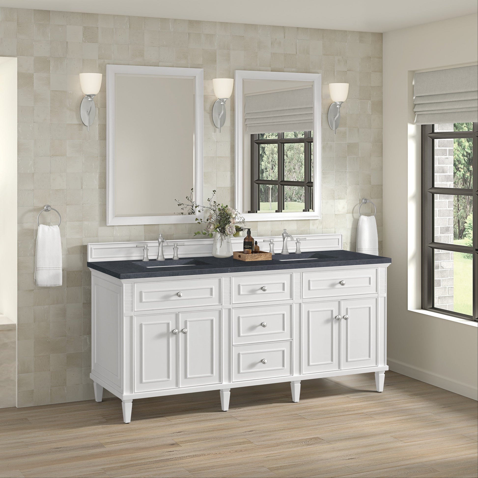 Bright White / Charcoal Soapstone - 3 Faucet Holes