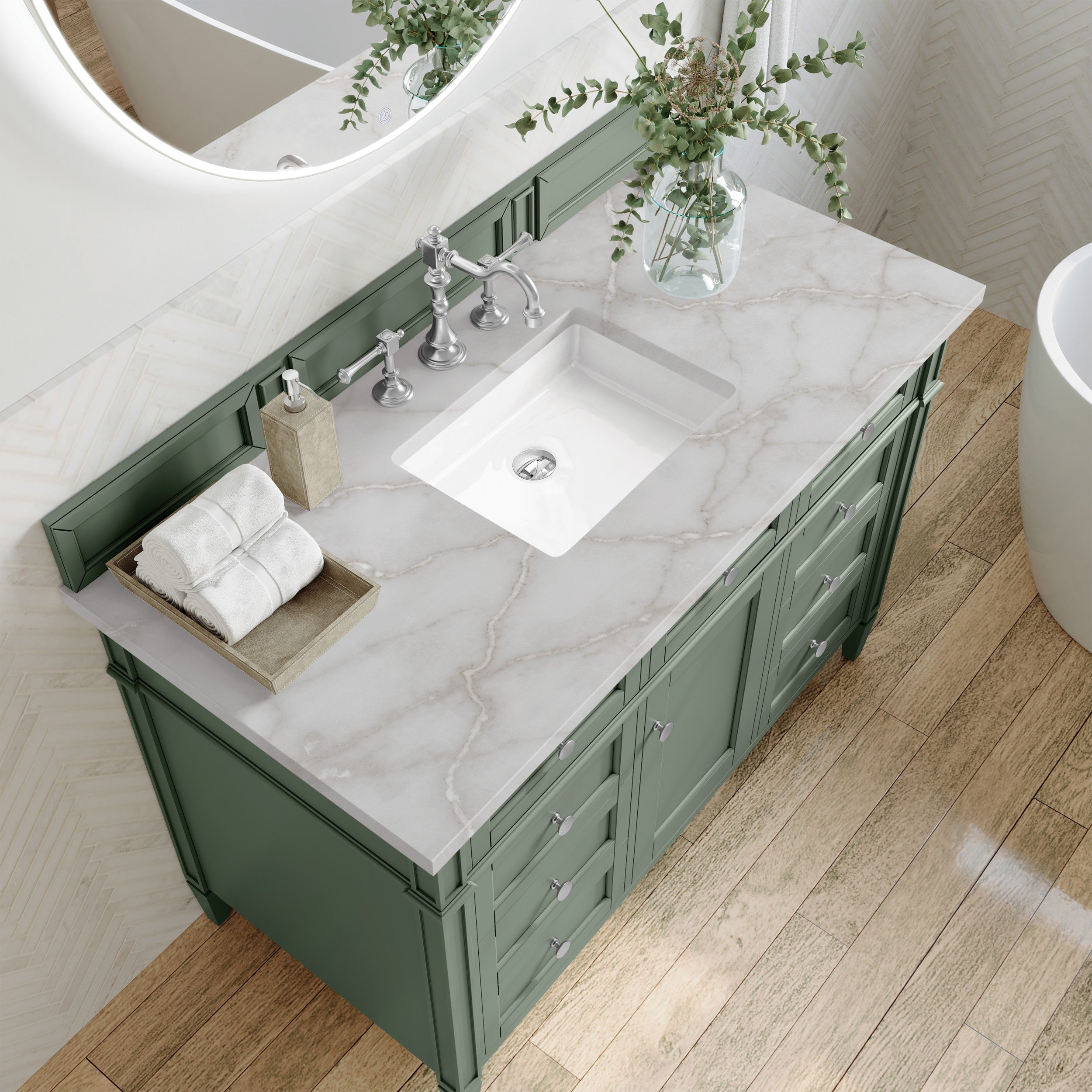 Smokey Celadon / Victorian Silver - 3 Faucet Holes