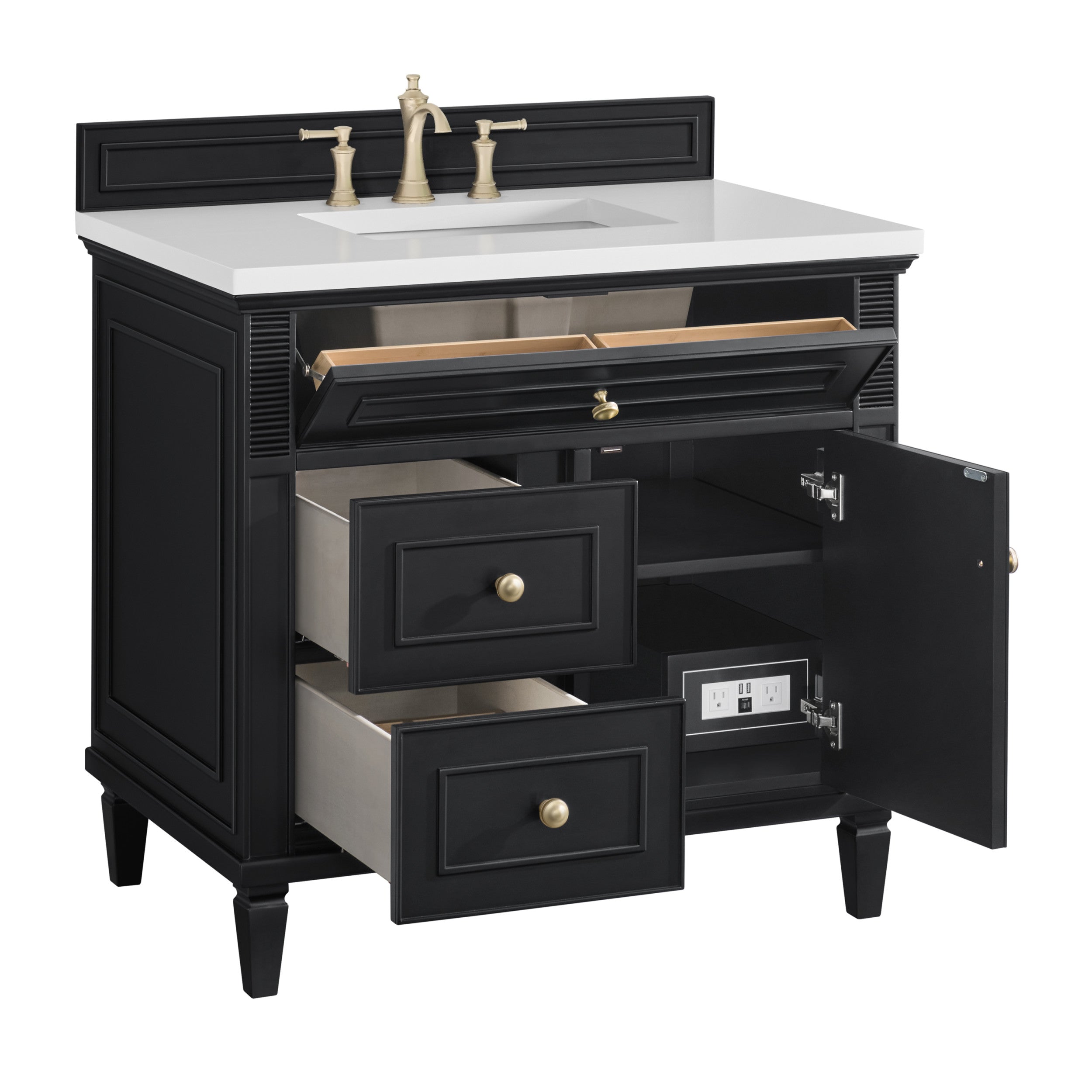 Black Onyx / White Zeus - 3 Faucet Holes