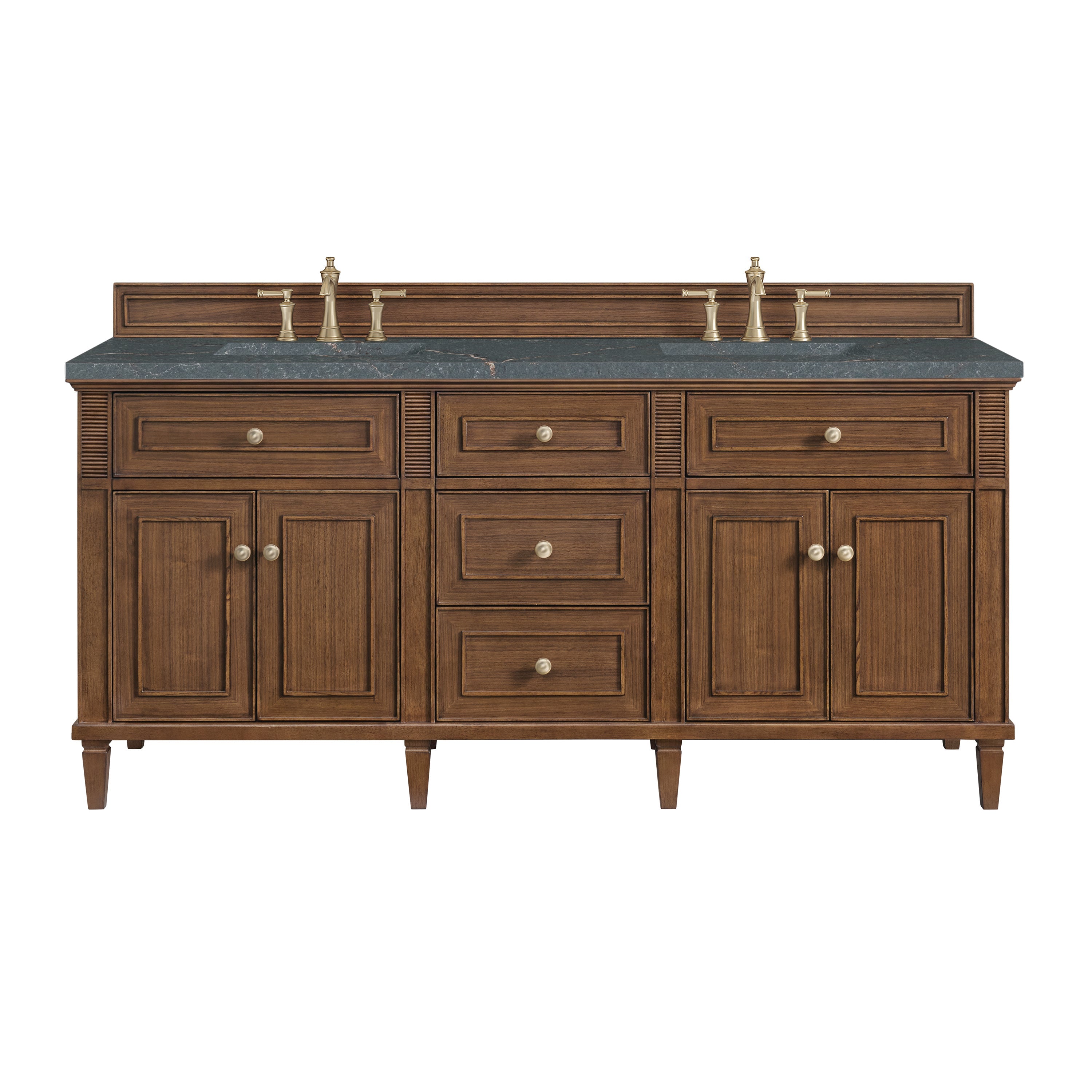 Mid-Century Walnut / Parisien Bleu - 3 Faucet Holes