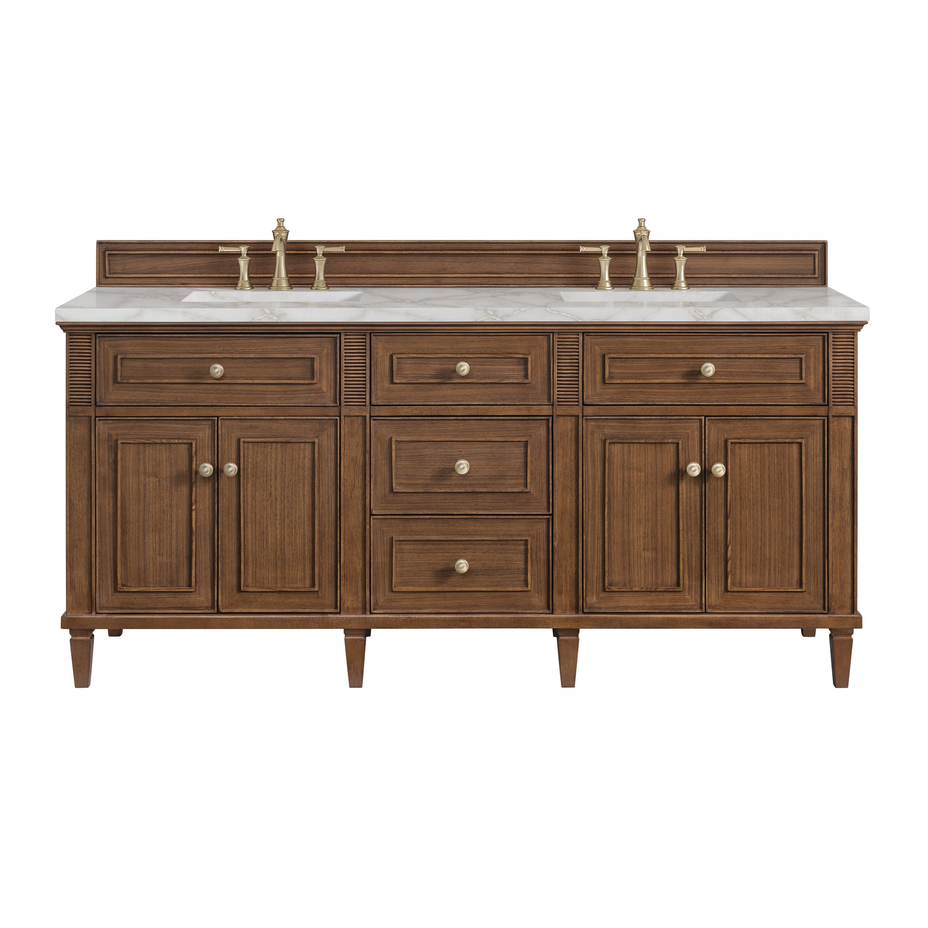 Mid-Century Walnut / Victorian Silver - 3 Faucet Holes