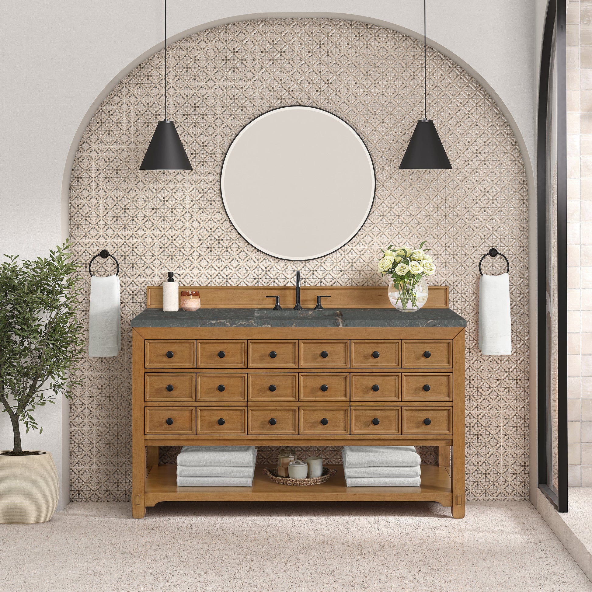 Amber Birch / Parisien Bleu - 3 Faucet Holes