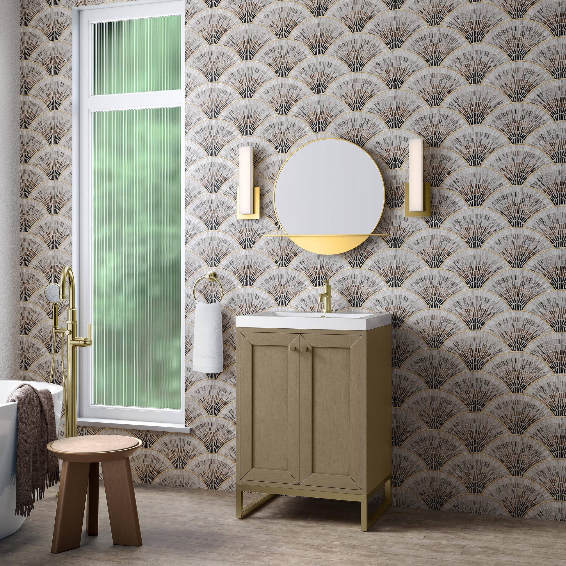 Walnut Whisper / Champagne Brass