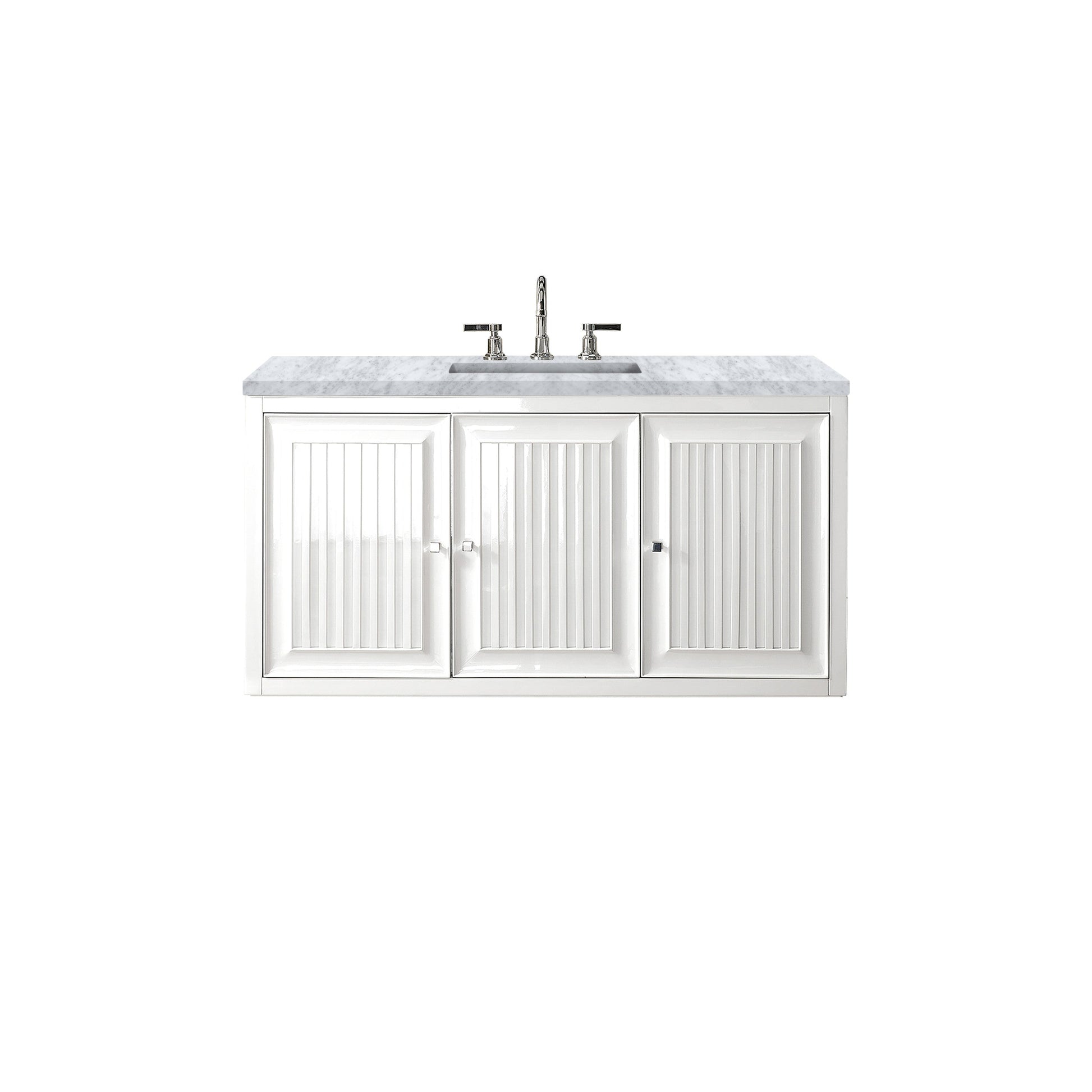 Glossy White / Carrara White - 3 Faucet Holes