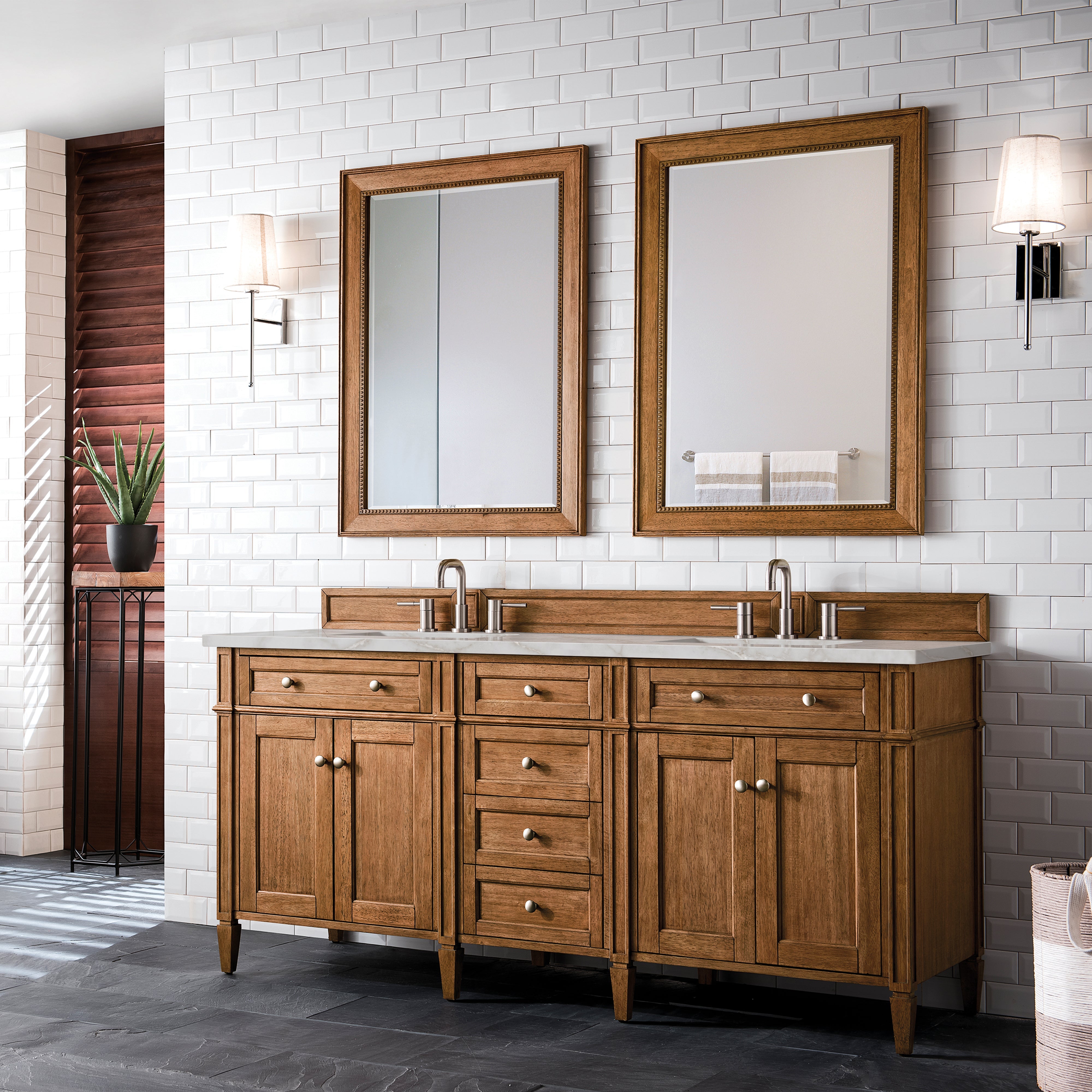 Saddle Brown / Victorian Silver - 3 Faucet Holes