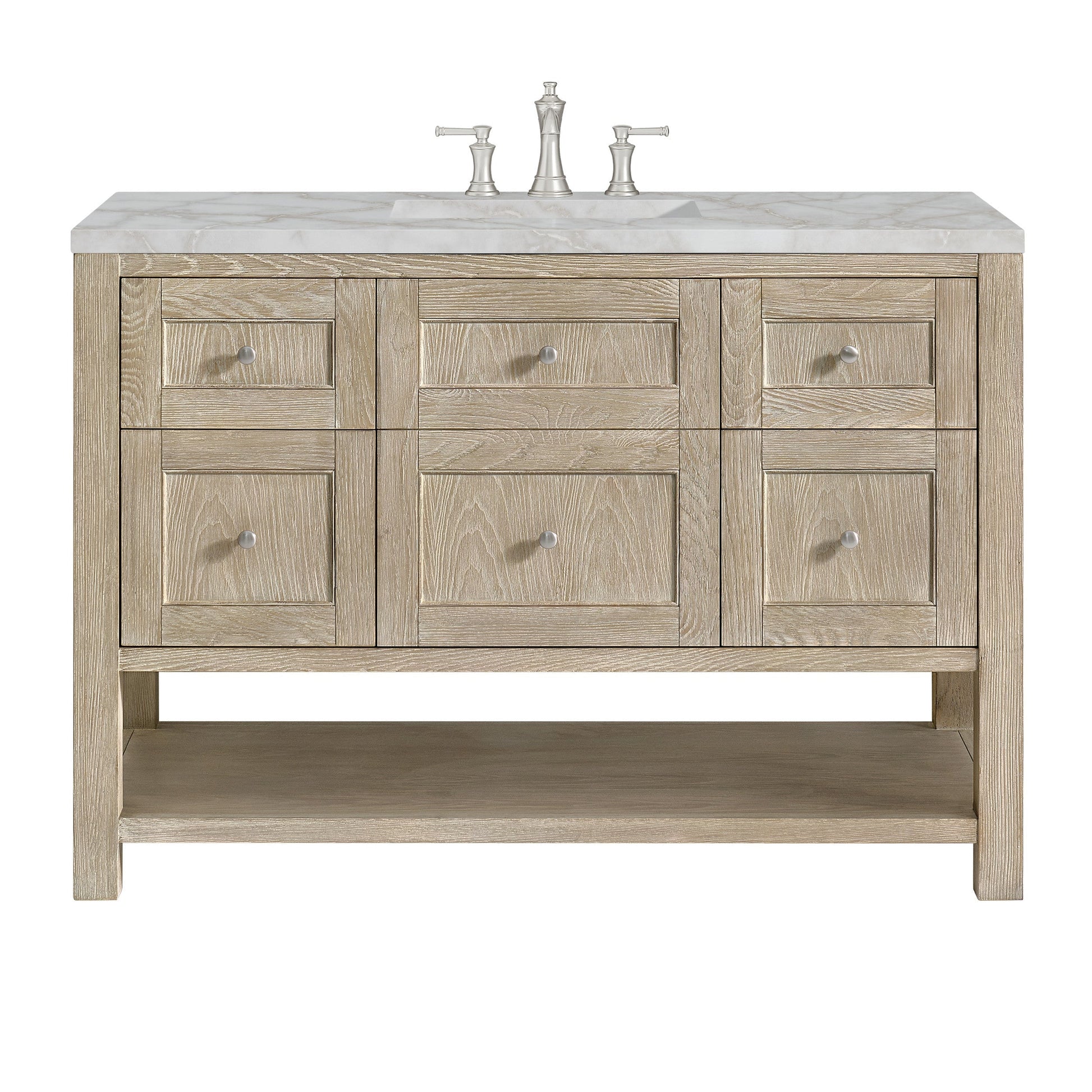 Whitewashed Oak / Victorian Silver - 3 Faucet Holes