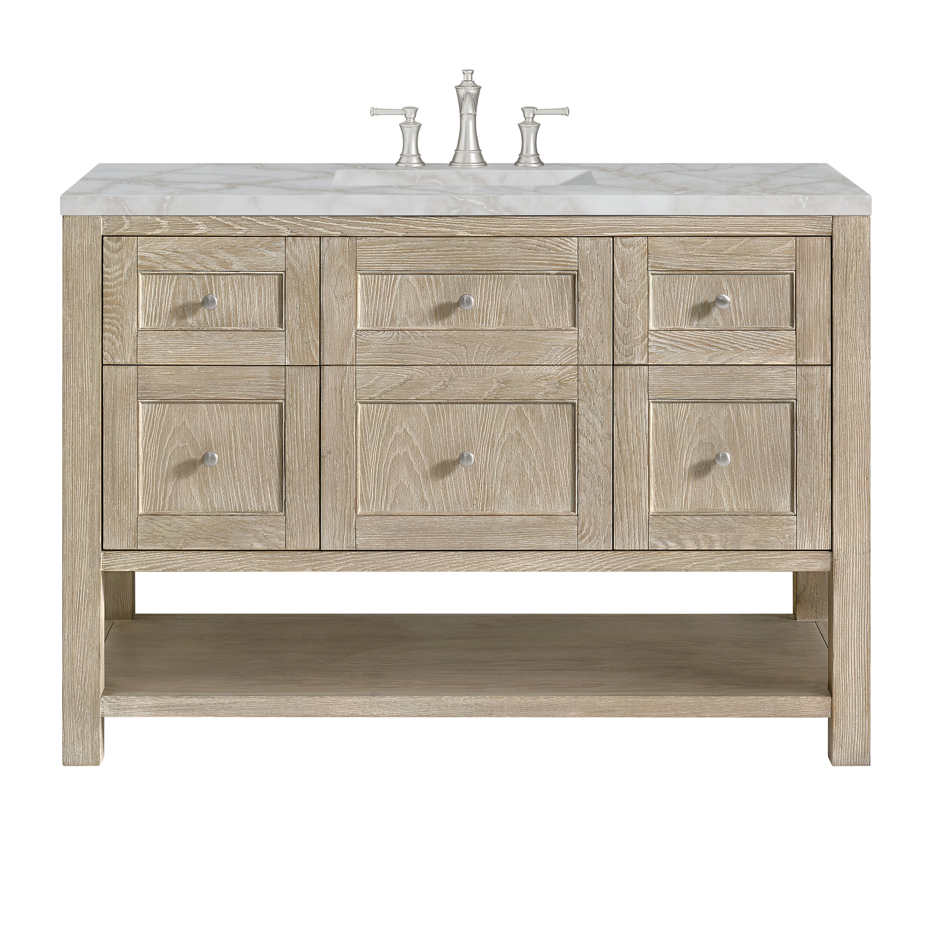 Whitewashed Oak / Victorian Silver - 3 Faucet Holes