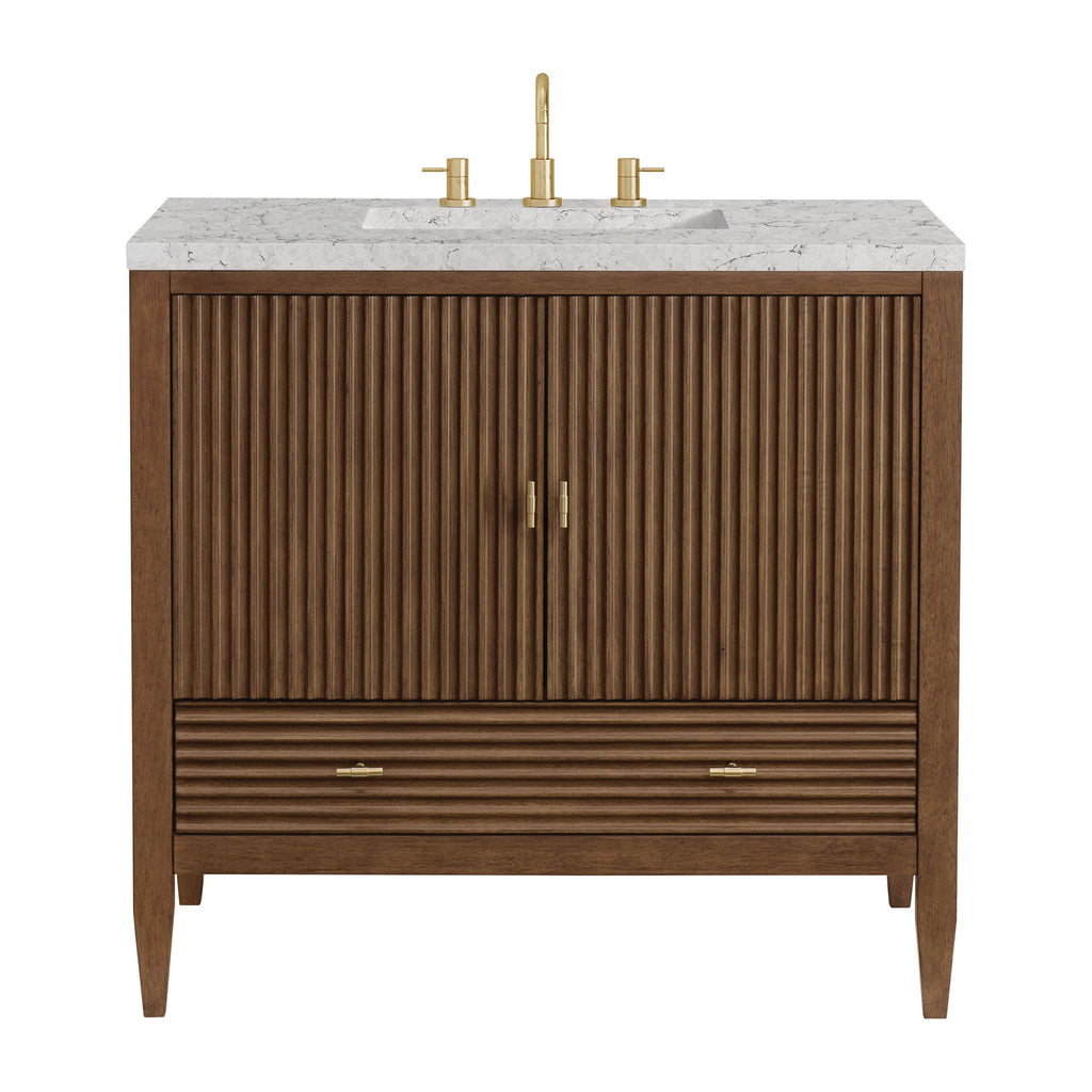 Mid-Century Walnut / Eternal Jasmine Pearl - 3 Faucet Holes