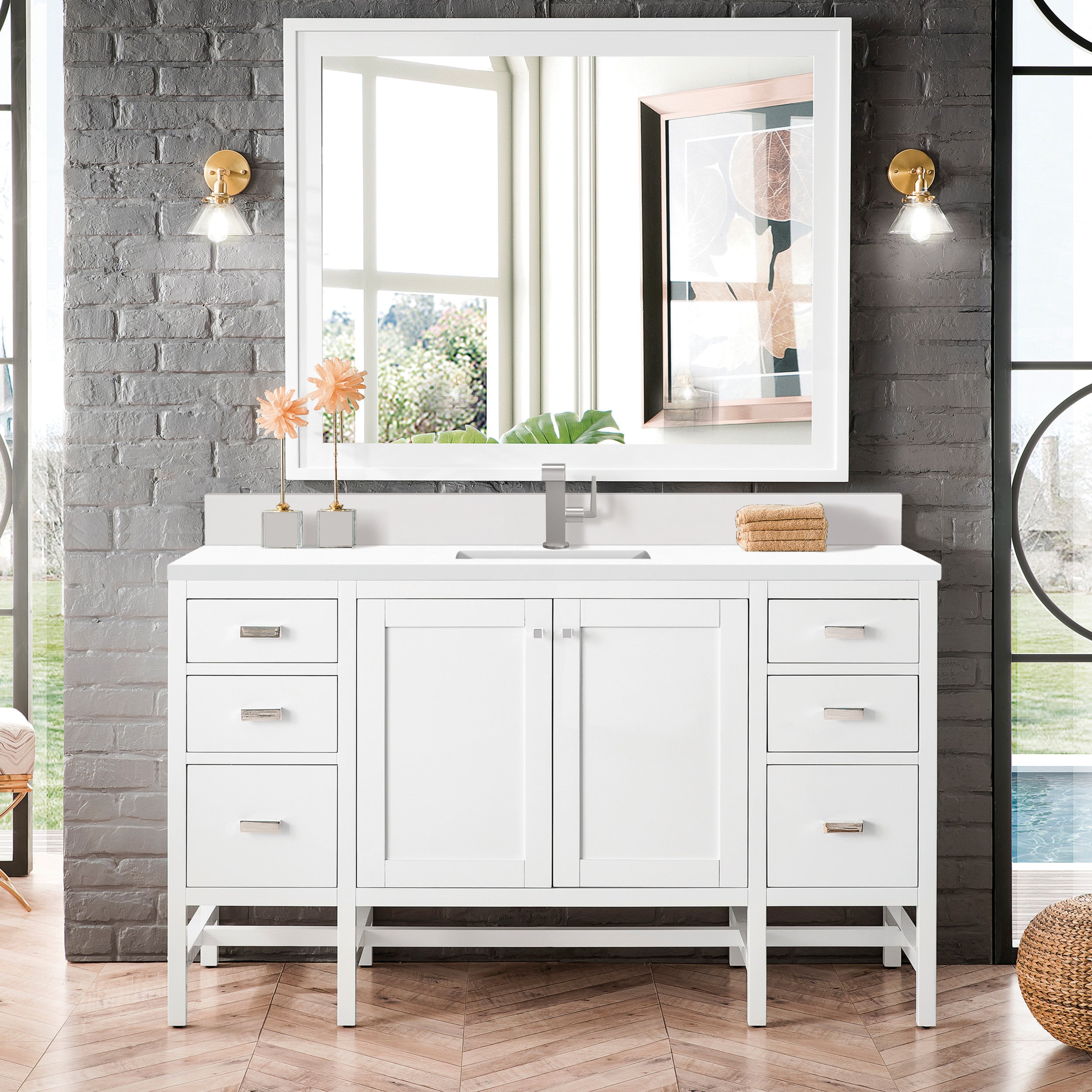 Glossy White / White Zeus - 1 Faucet Hole