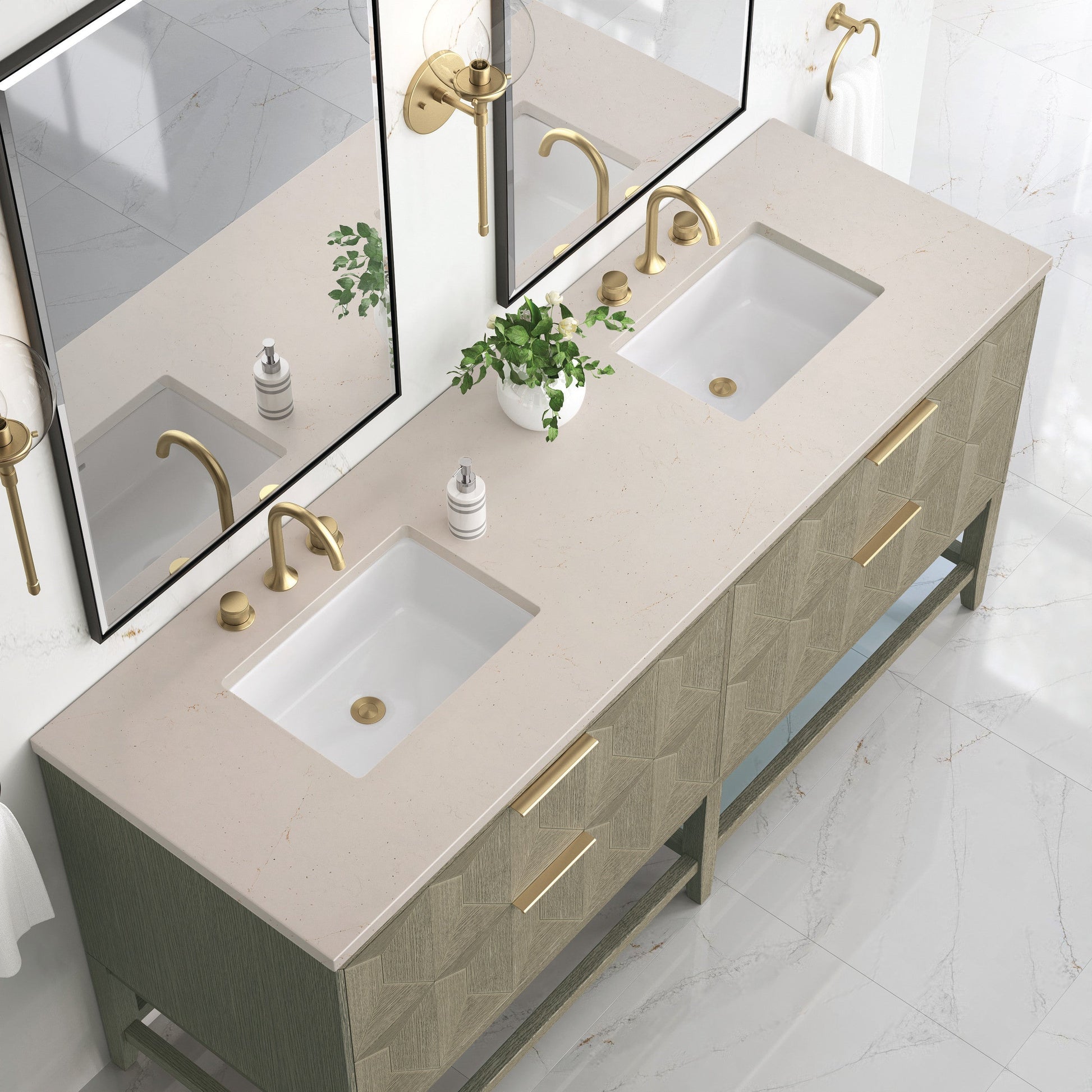 Pebble Oak / Eternal Marfil - 3 Faucet Holes