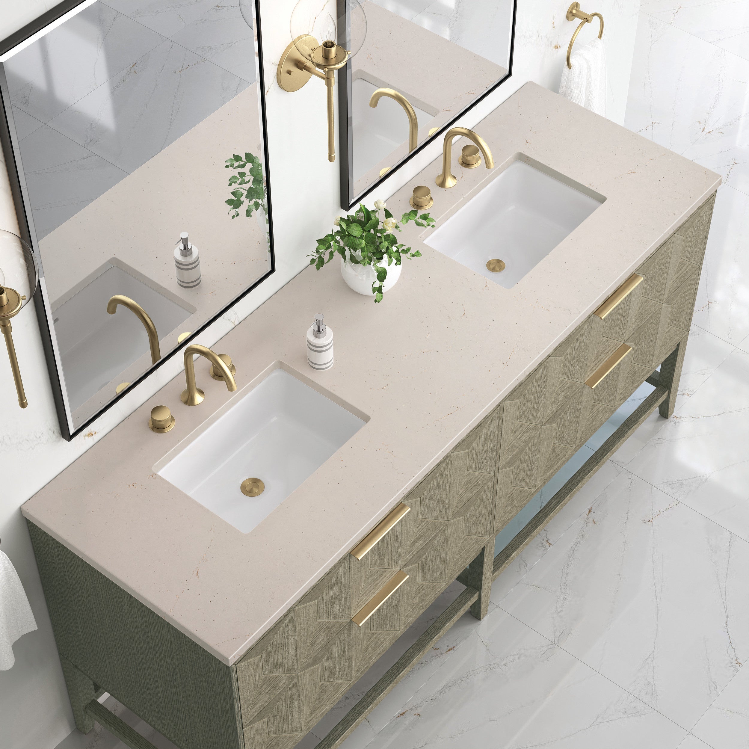 Pebble Oak / Eternal Marfil - 3 Faucet Holes